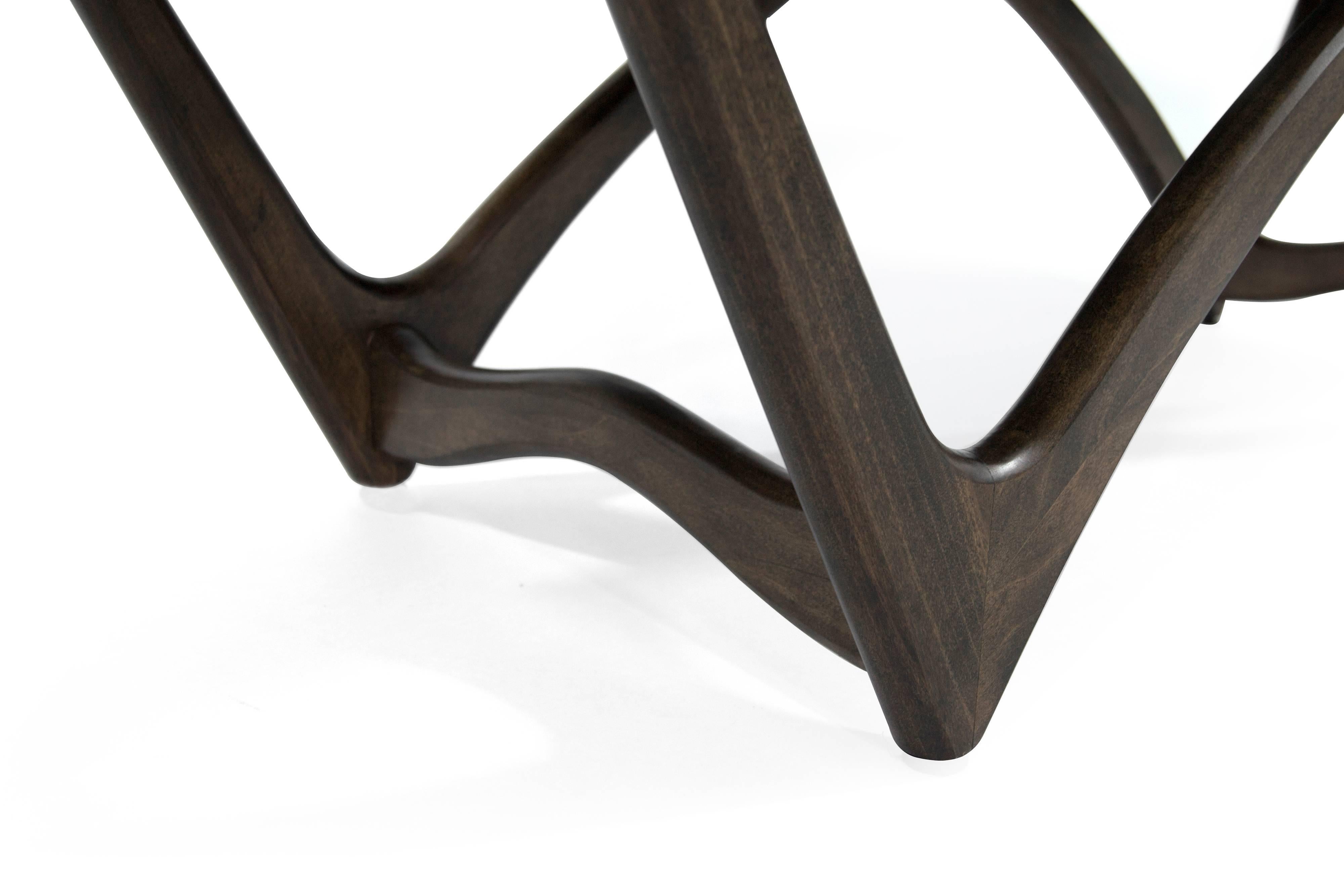 Modernist Sculptural Walnut Bench 1