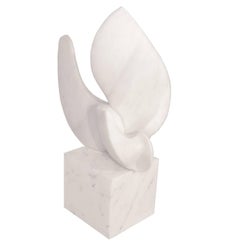 Modernist  Carved Marble Swan Sculpture by Jack Zajack, USA, 1960s
