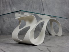 Modernist Sculpture Coffee Table after Carlo Mollino Arabesque in Sculpted Iron