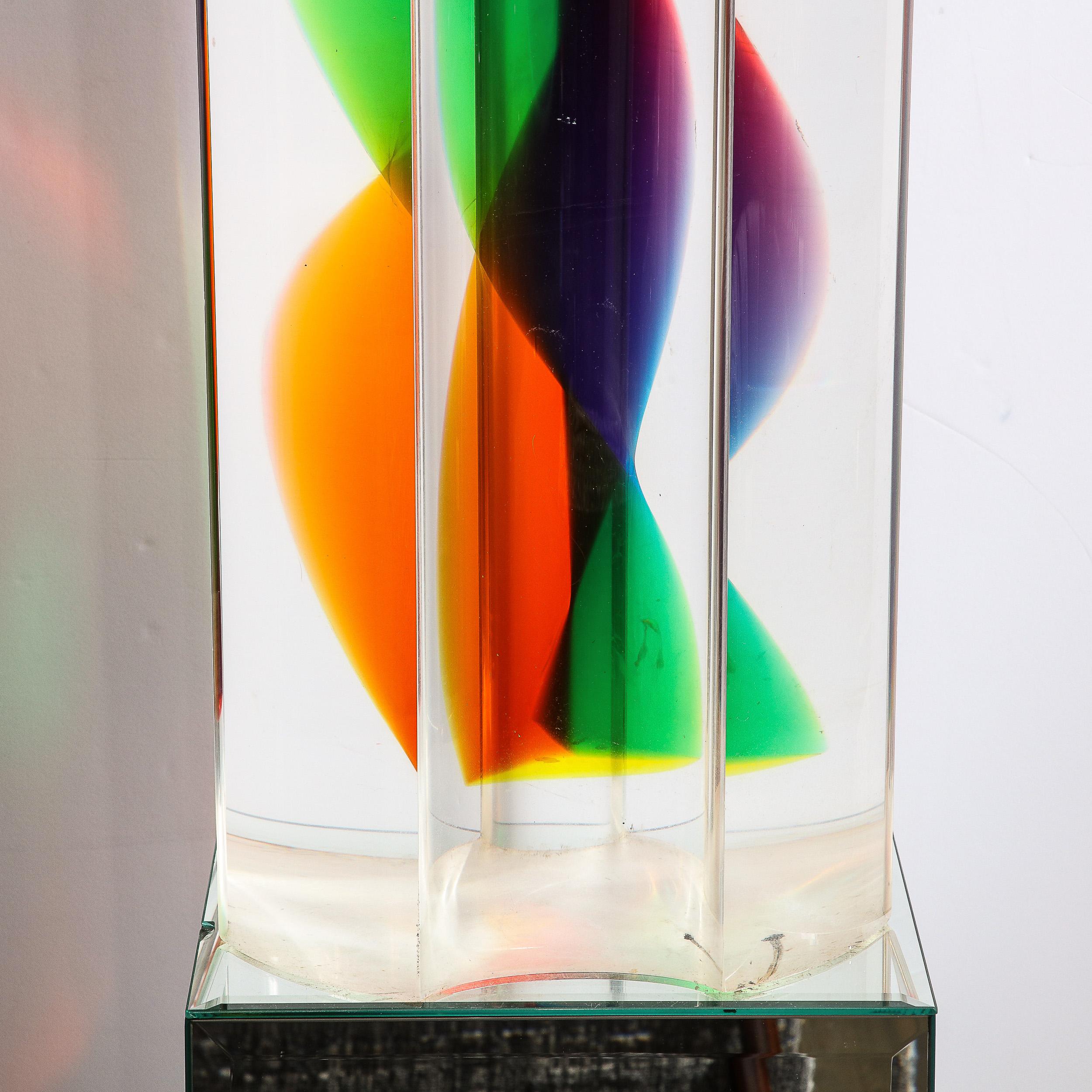 Modernist Sculpture 'Dodecagonal Helicoid' in Caste Acrylic by Norman Mercer In Good Condition For Sale In New York, NY