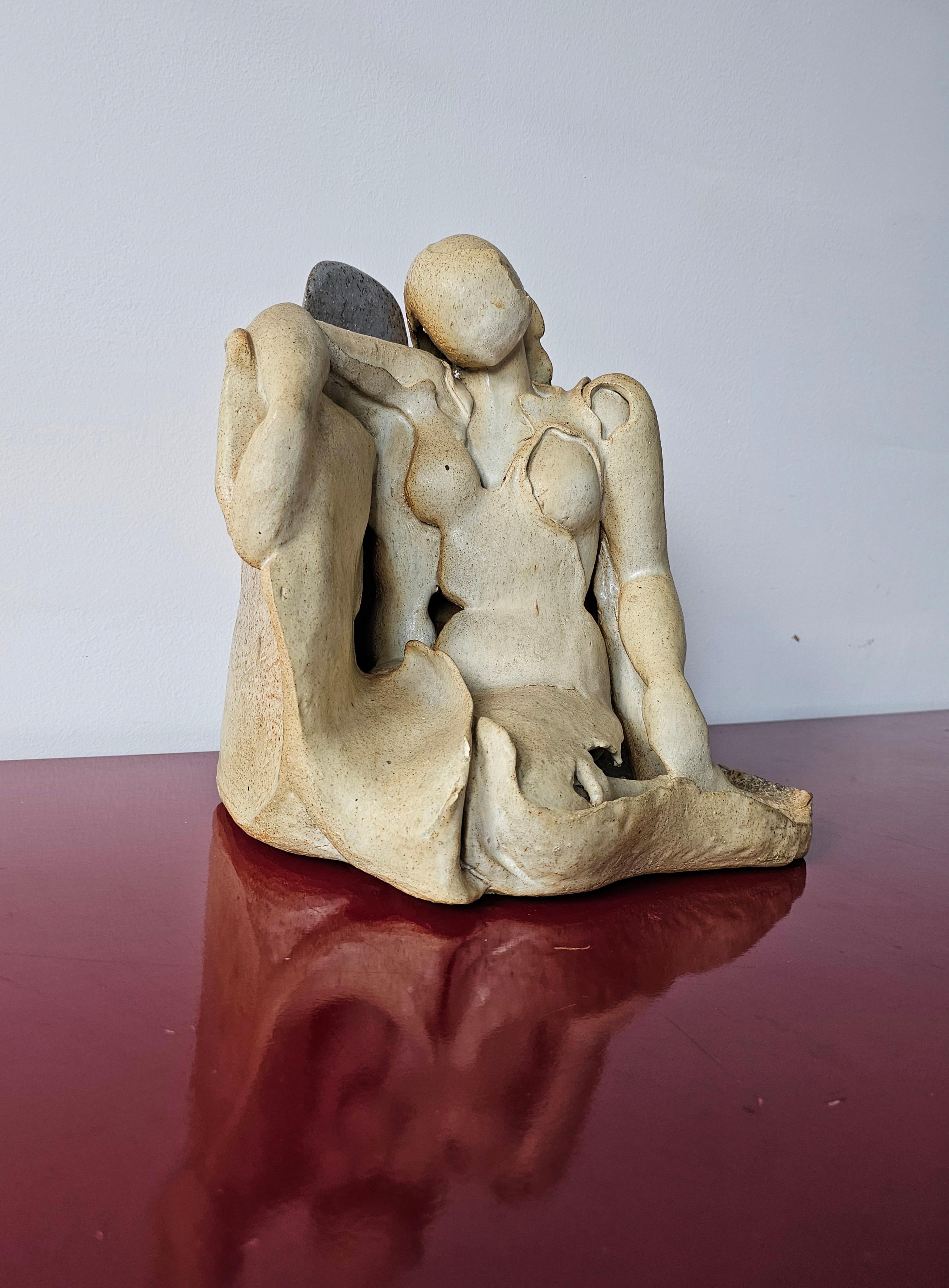 Modernist Sculpture of a female nude done in ceramics, Yugoslavia 1970s For Sale 4