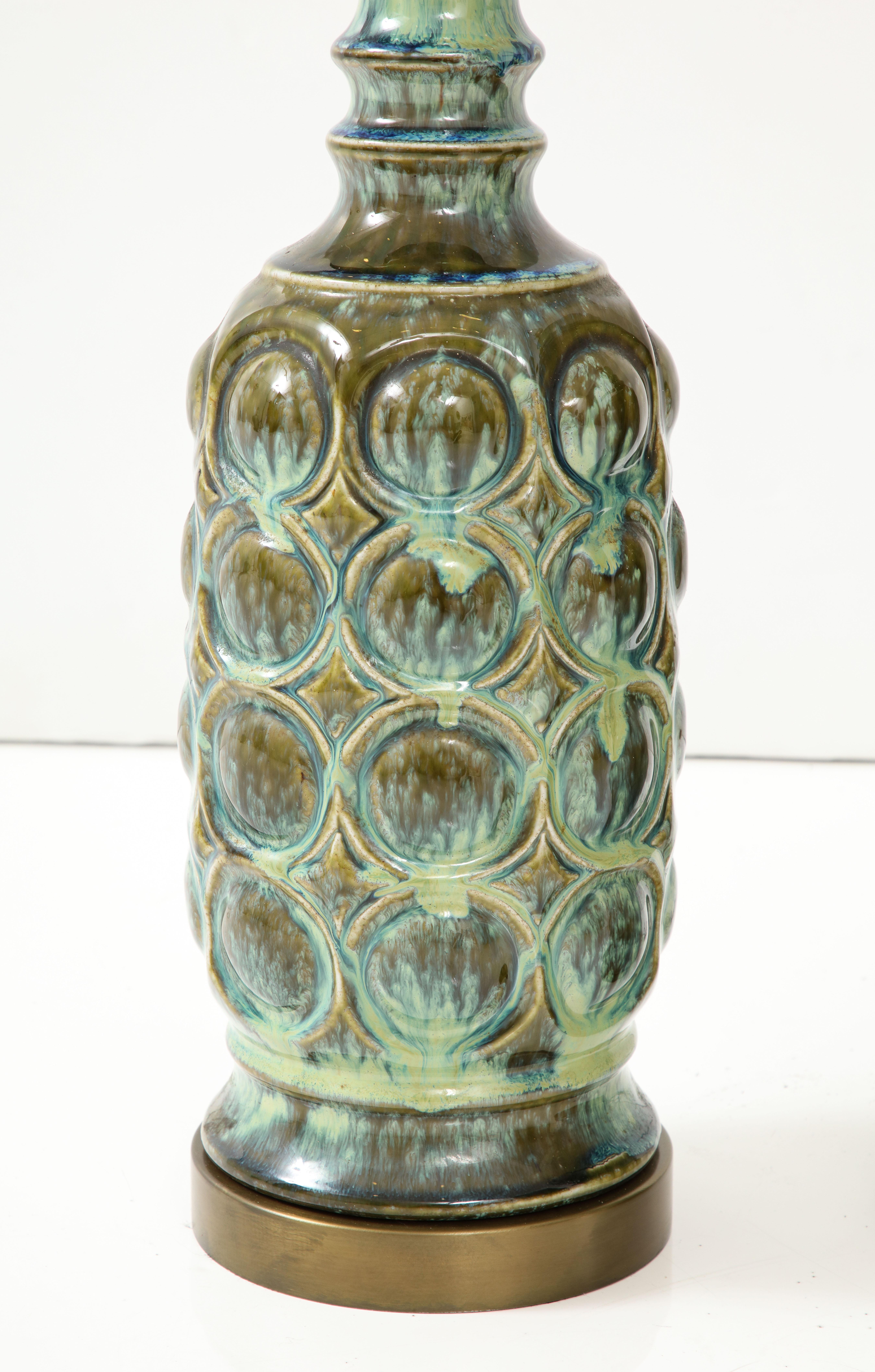 Modernistische glasierte Keramiklampen mit Seeschaumglasur im Angebot 6