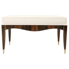 Modernist Series Art Deco inspired Bench in Ebony Macassar Veneer