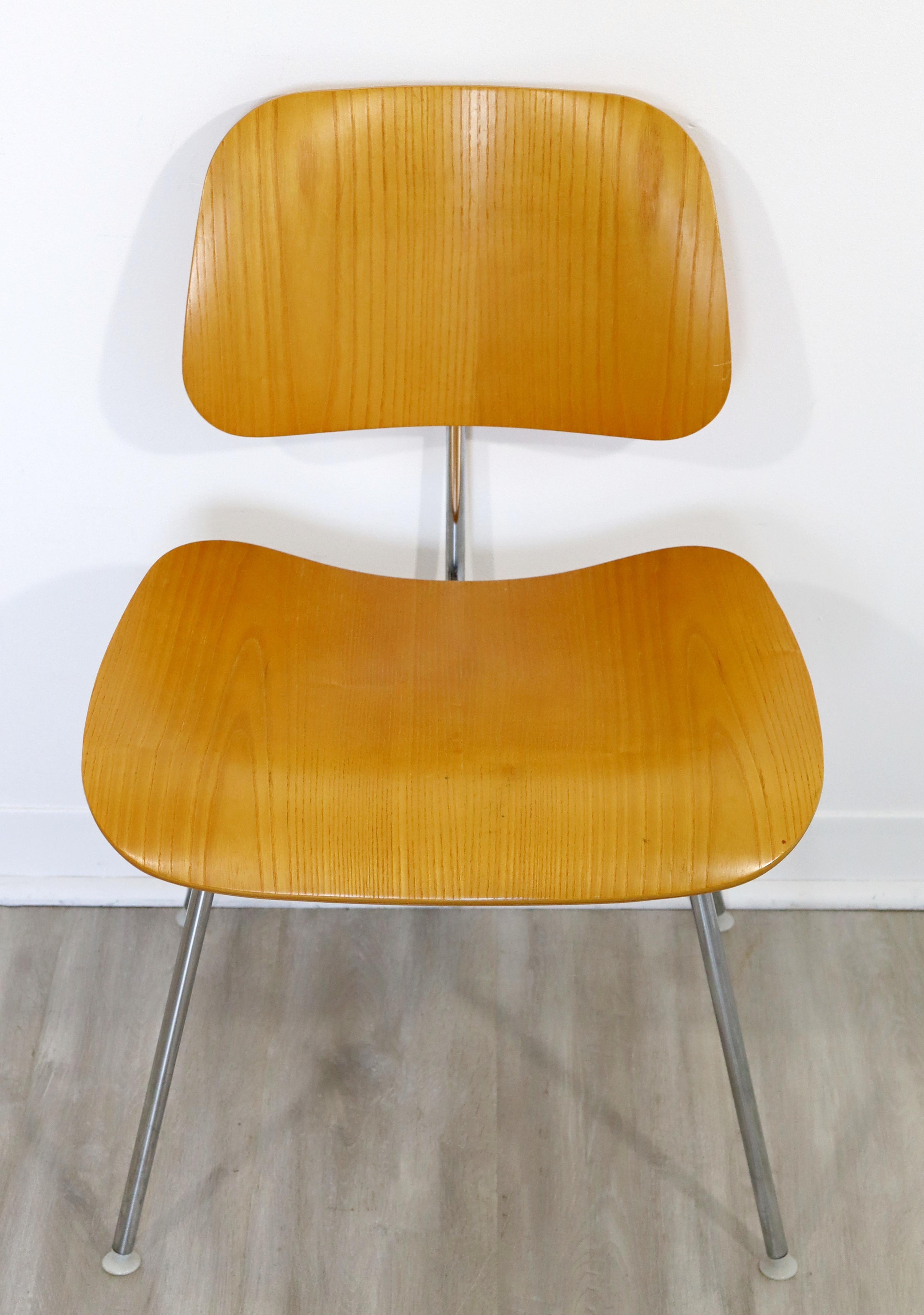 For your consideration is a fantastic set of eight DCW chairs, by Eames for Herman Miller, circa the 2000s. In excellent condition. The dimensions are 19.5