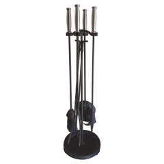 Modernist Set of Fire Place Tools with Stainless Steel Handles