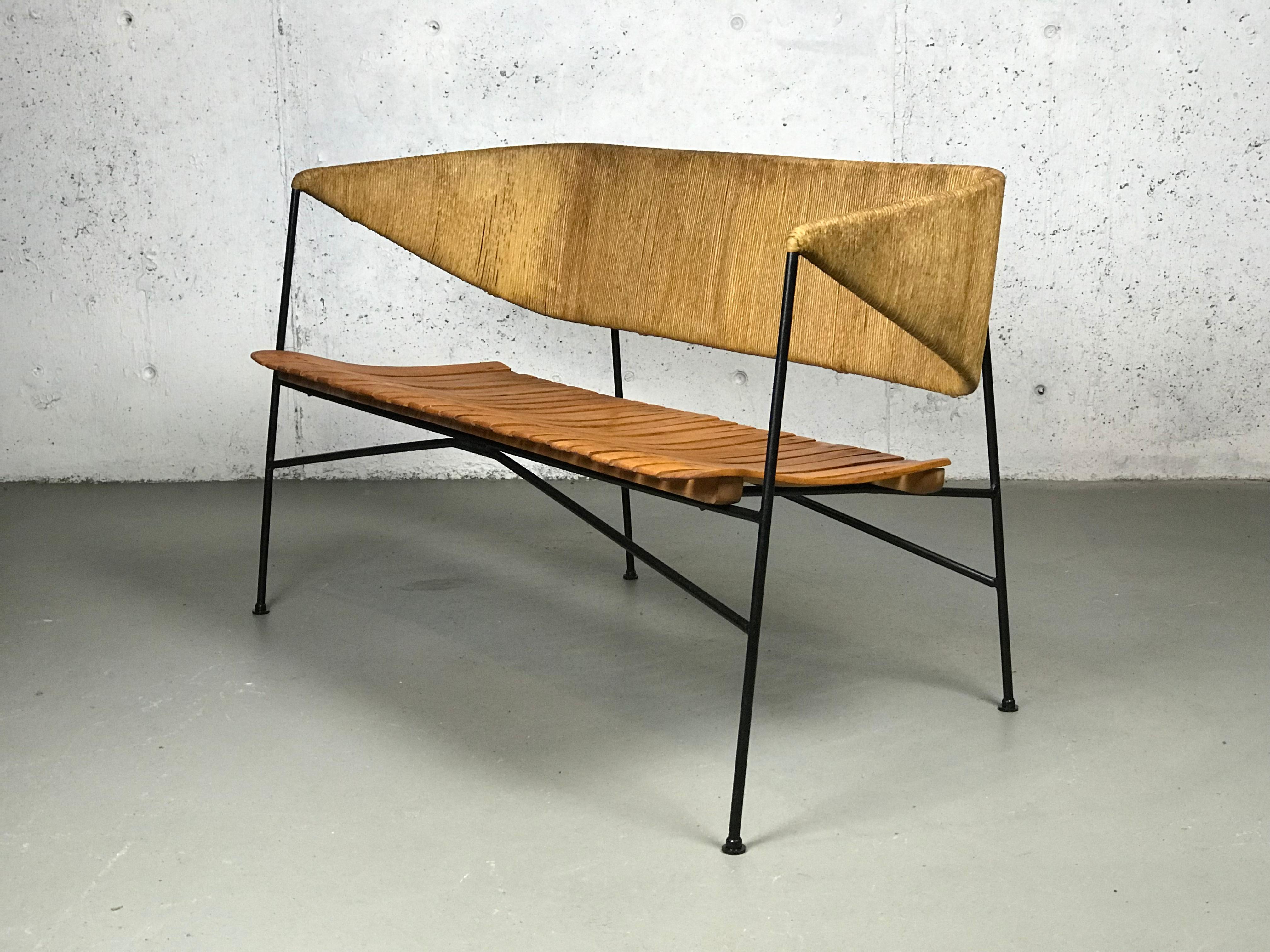Modernist Settee by Arthur Umanoff for Shaver Howard & Raymor Loveseat Bench 9