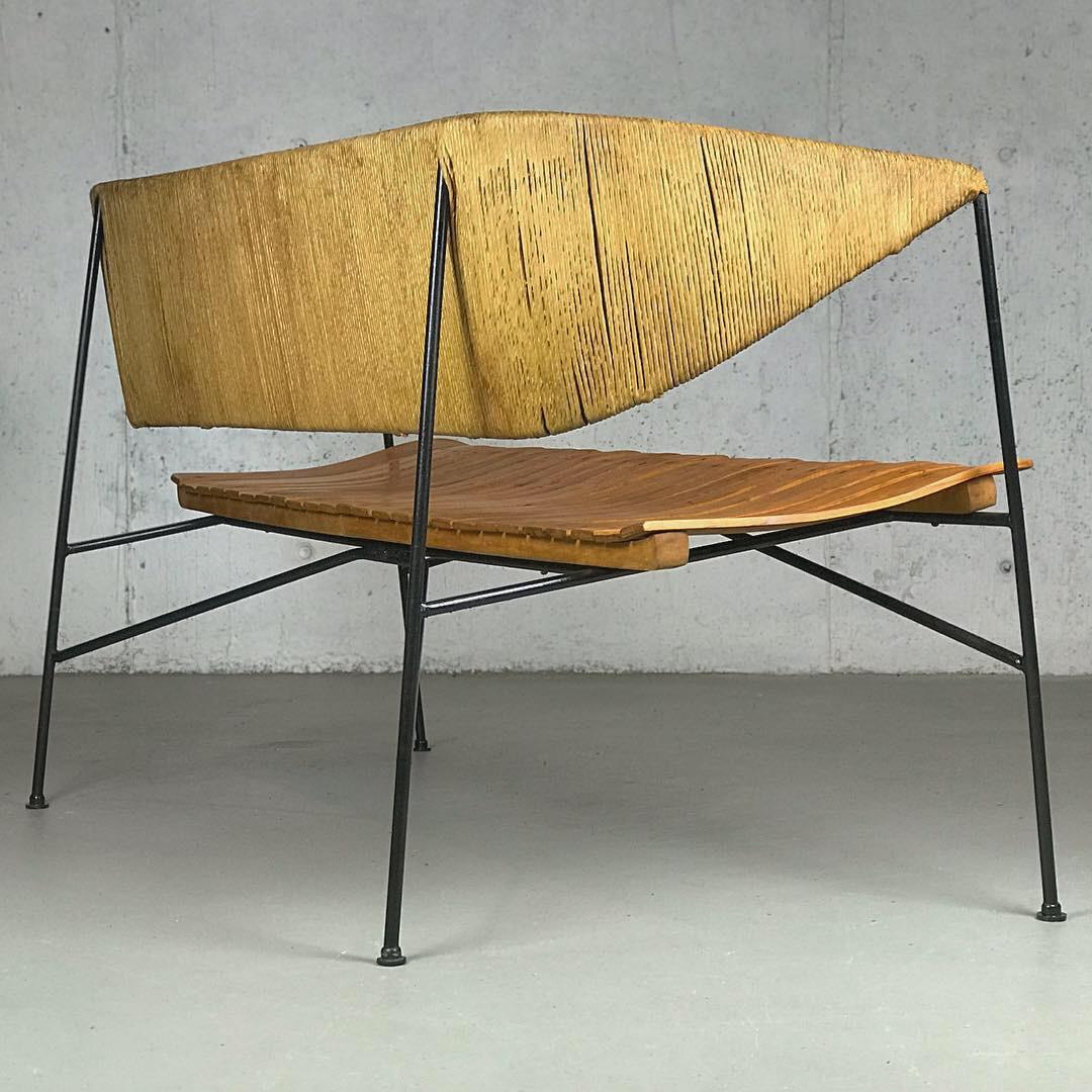Mid-Century Modern Modernist Settee by Arthur Umanoff for Shaver Howard & Raymor Loveseat Bench