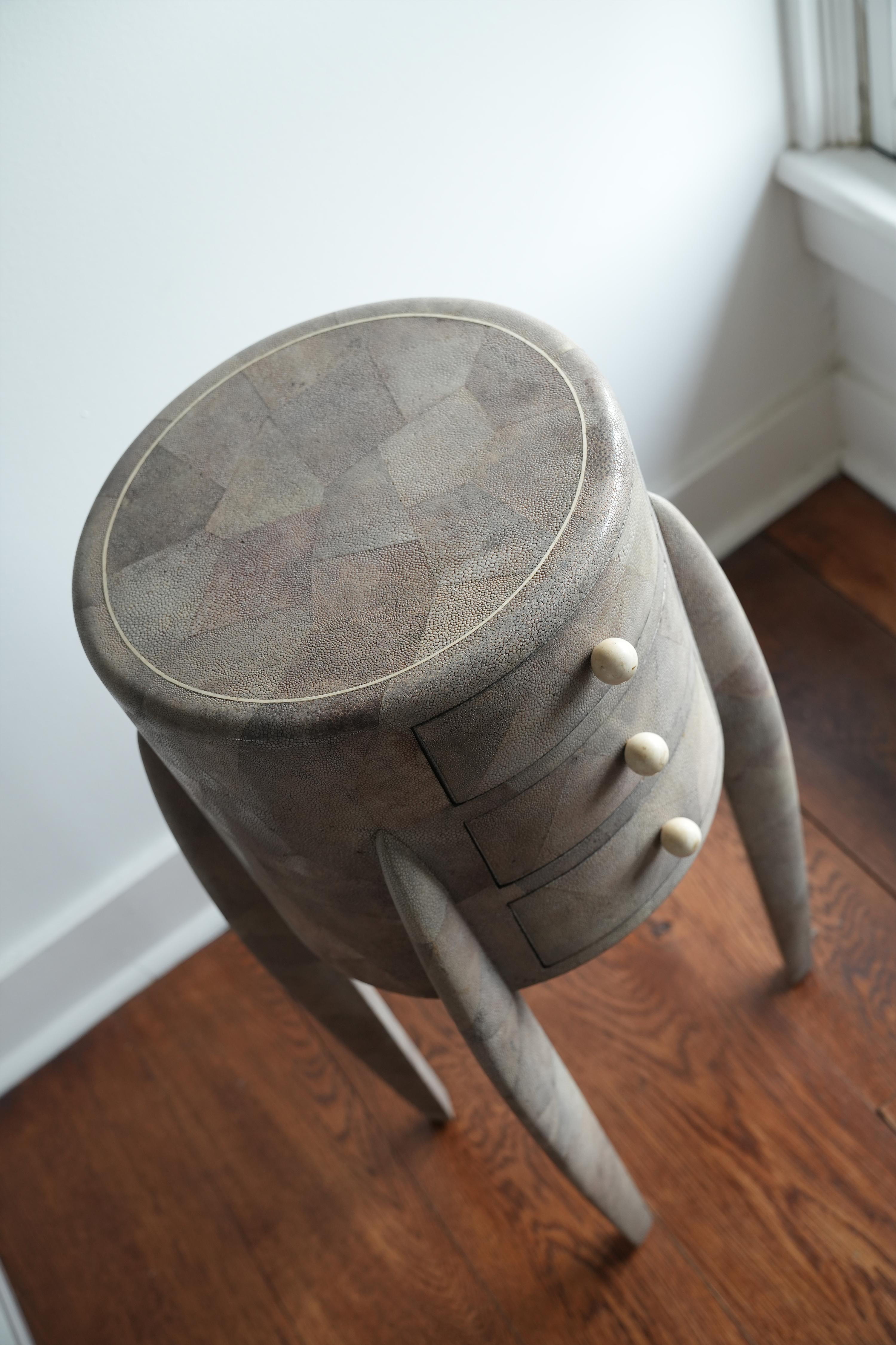 Modernist Shagreen Side Table In Excellent Condition In Hudson, NY