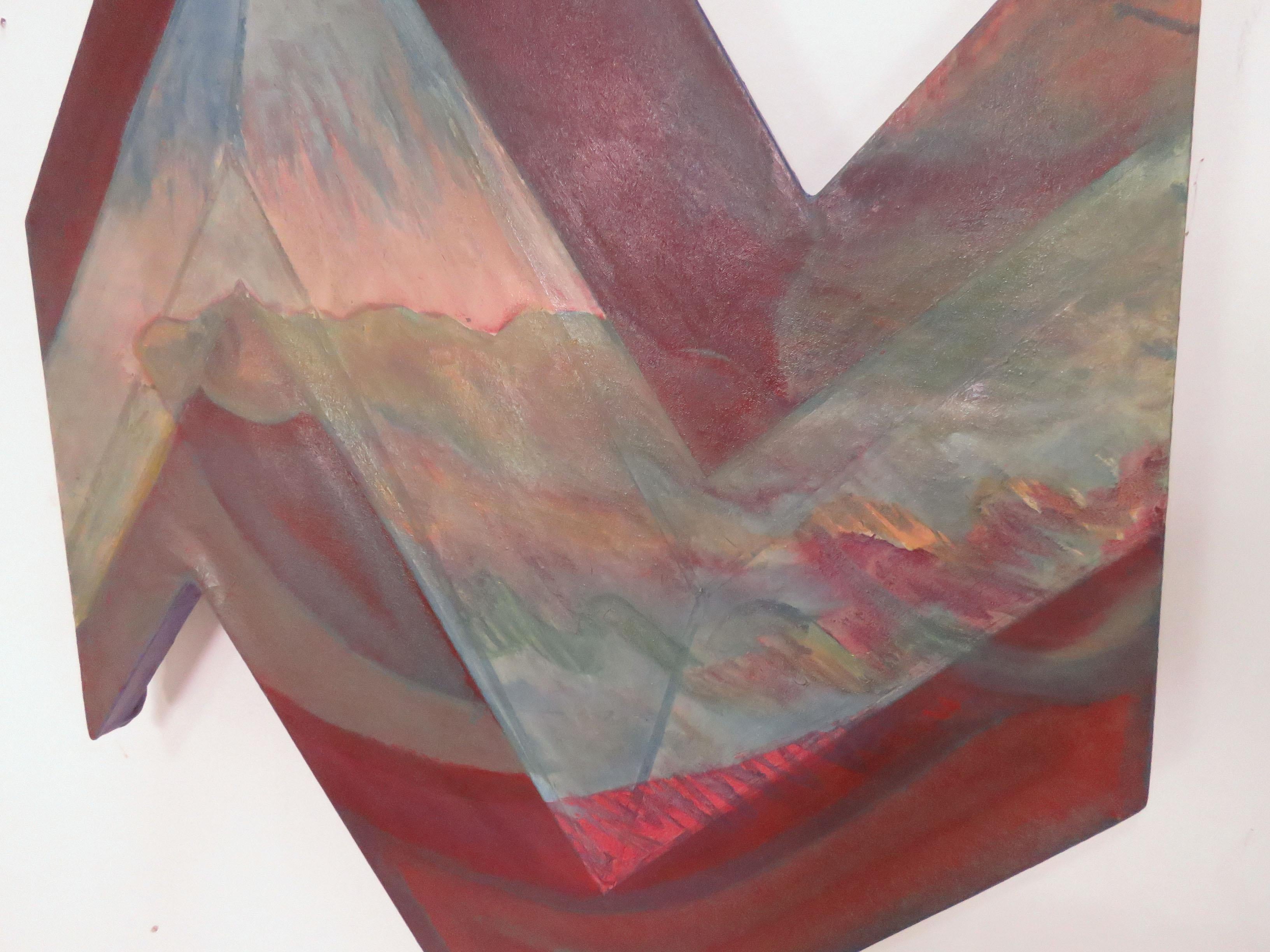 Américain Peinture sur toile de forme moderniste à la manière de Frank Stella:: vers 1970 en vente