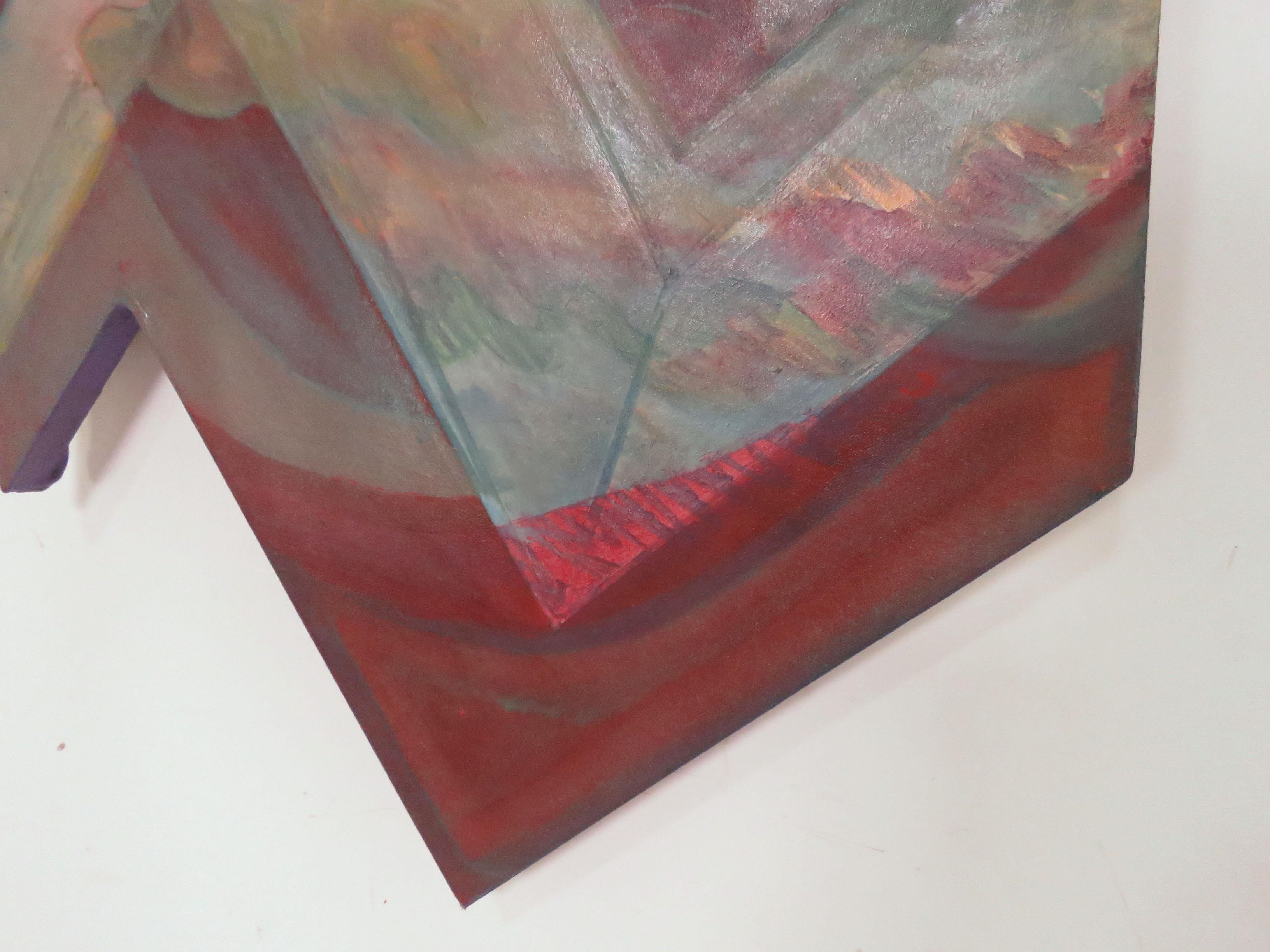 Peinture sur toile de forme moderniste à la manière de Frank Stella:: vers 1970 Bon état - En vente à Peabody, MA