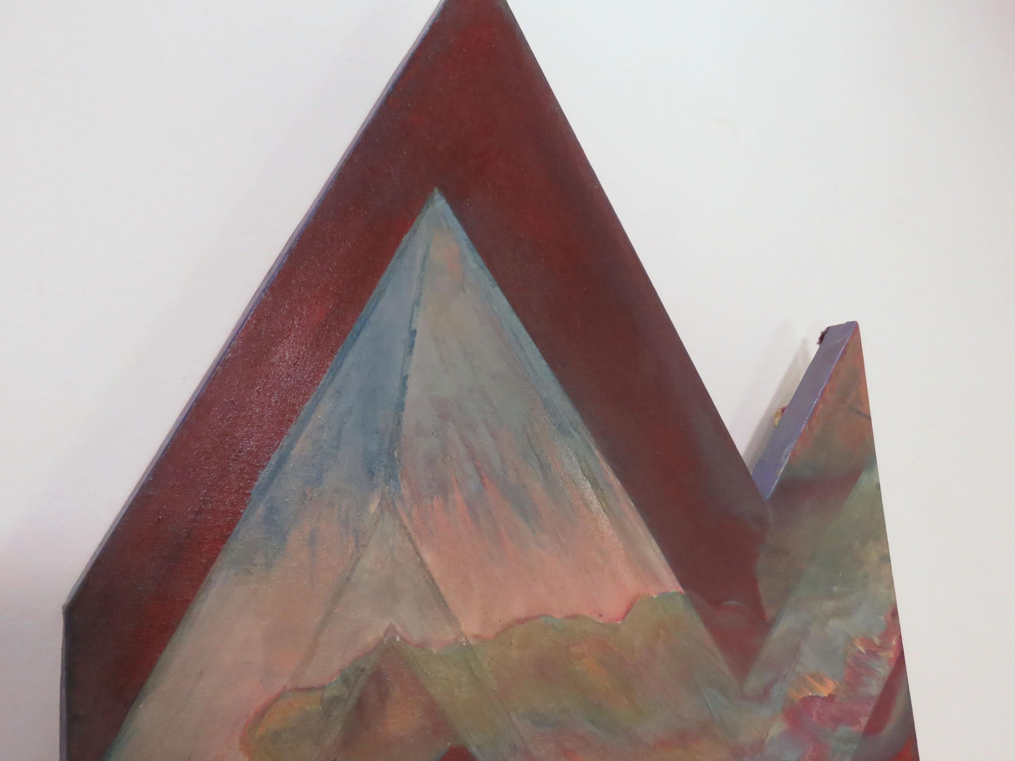 Fin du 20e siècle Peinture sur toile de forme moderniste à la manière de Frank Stella:: vers 1970 en vente