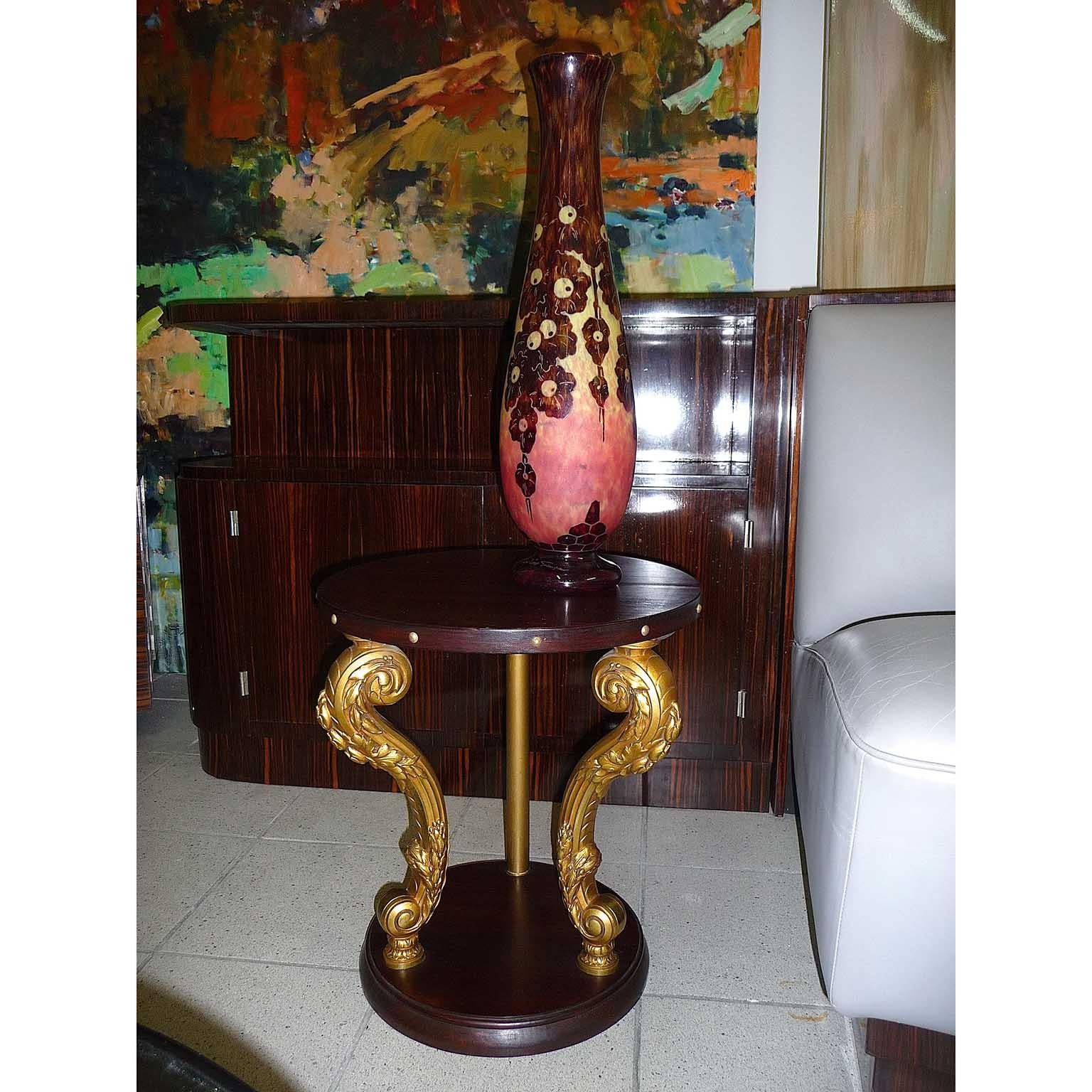 Tavolino modernista in Wood e piedi in bronzo di Valerie Lebis in vendita 2