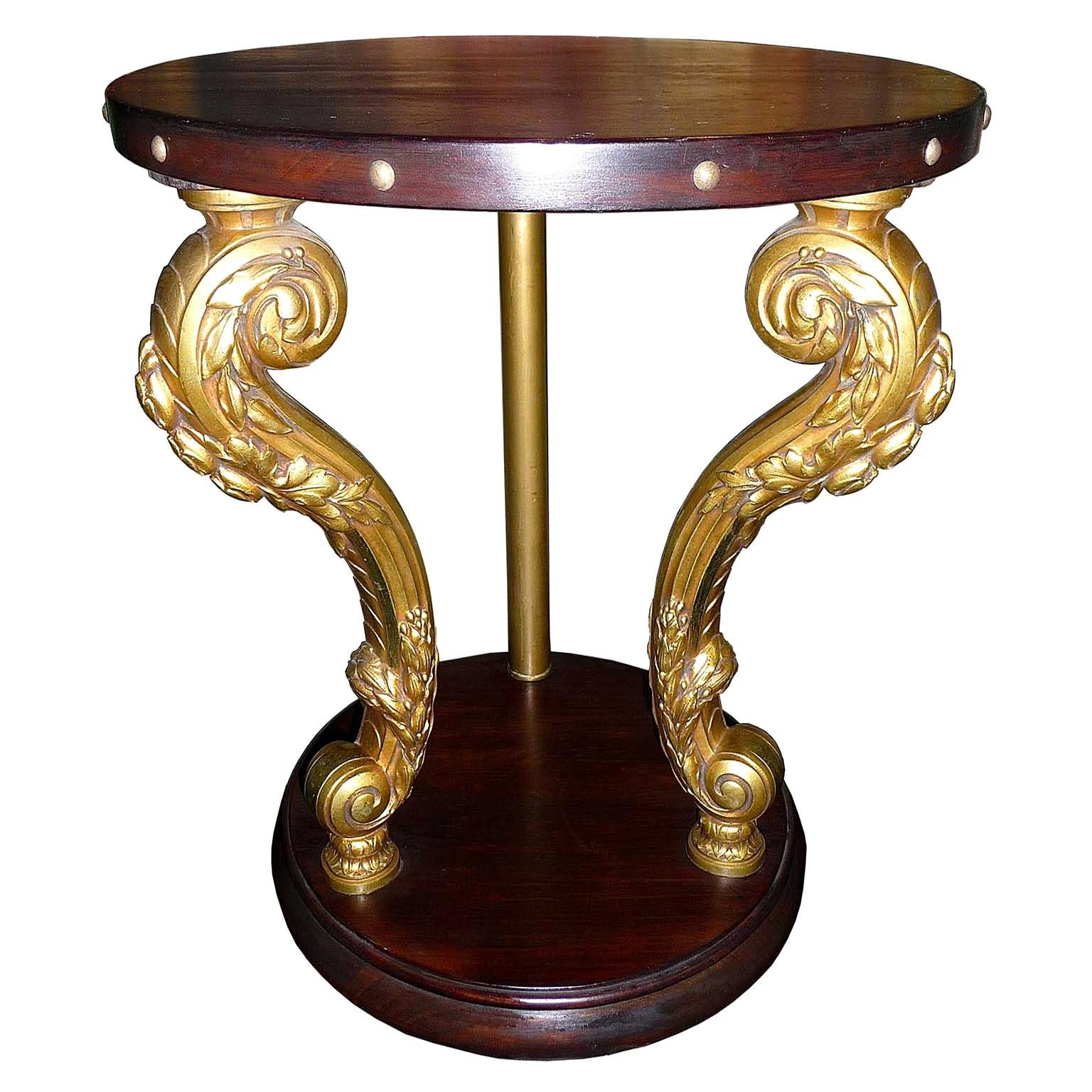 Tavolino modernista in Wood e piedi in bronzo