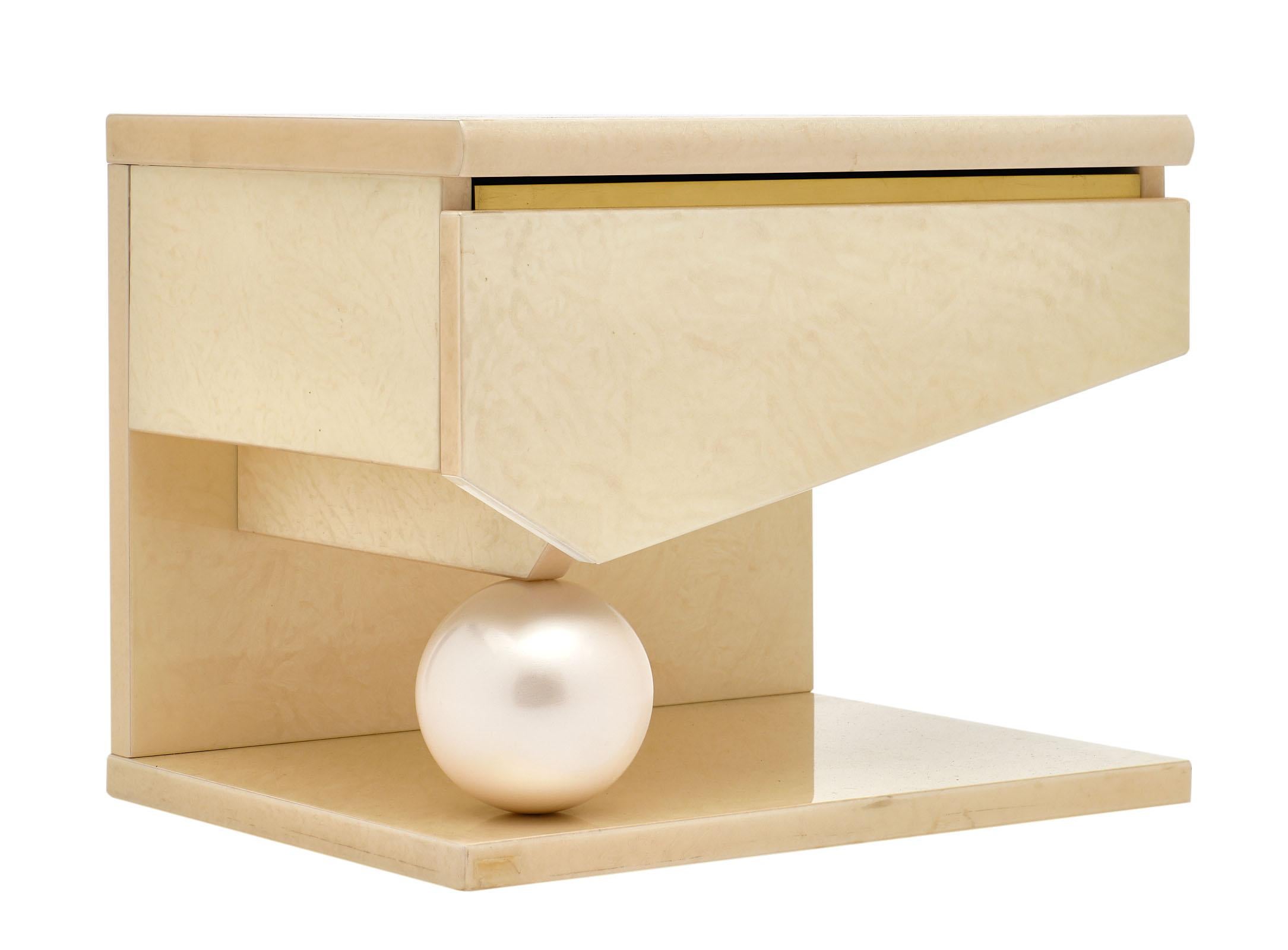 Lacquered Modernist Side Tables by Eric Maville for Jean-Claude Mahey