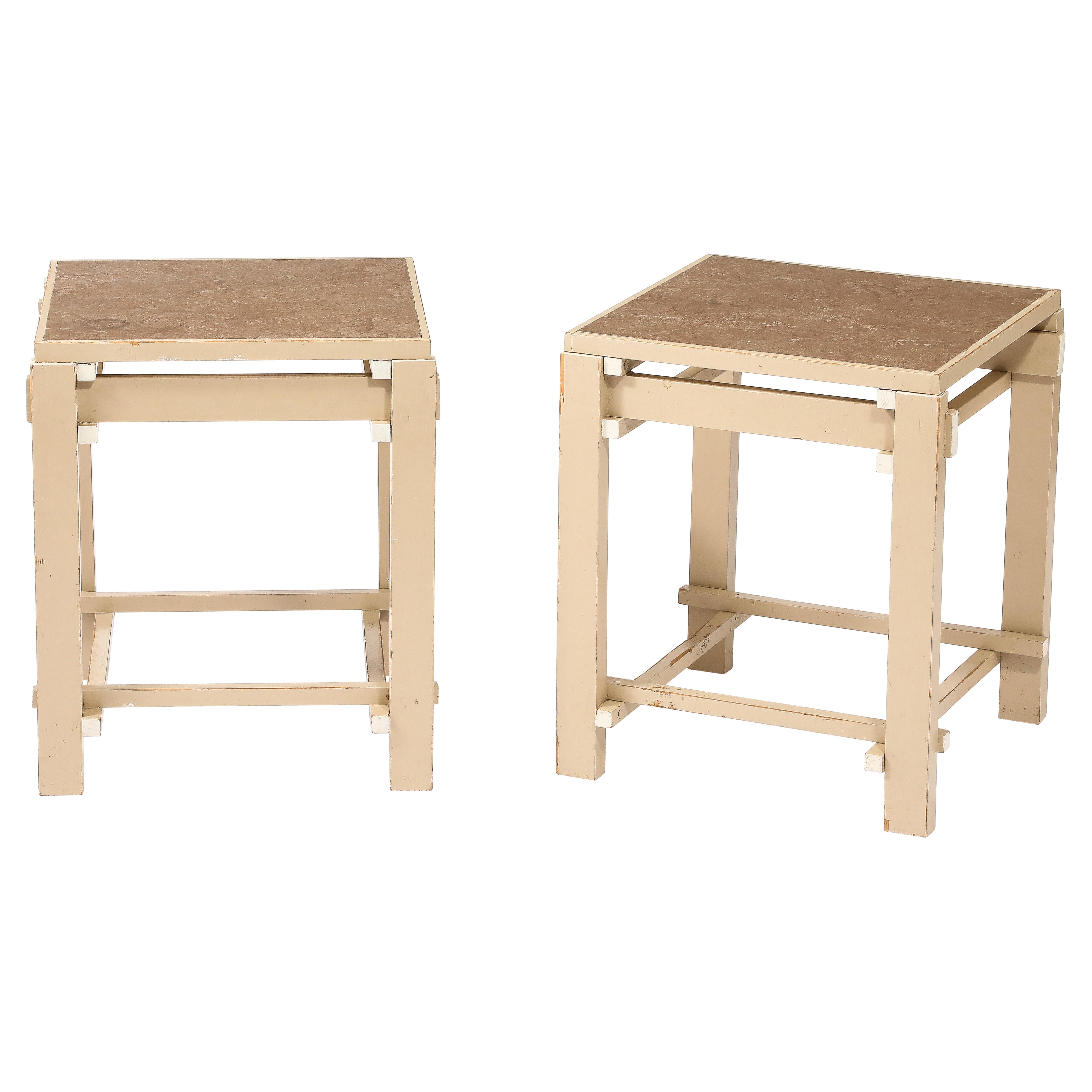 Modernist Side Tables in the manner of Gerrit Rietveld, The Netherlands, 1970s For Sale