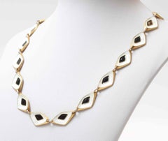 Modernist Silver and Enamel 1960s Collier Necklace by Albert Scharning