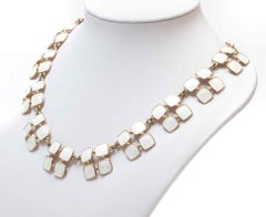 Modernist Silver and Enamel 1960s Collier Necklace by Willy Karlberg