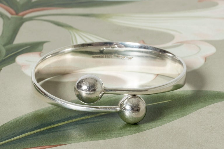 Women's Modernist Silver Bracelet by Bent Gabrielsen Pedersen, Hans Hansen, Denmark For Sale