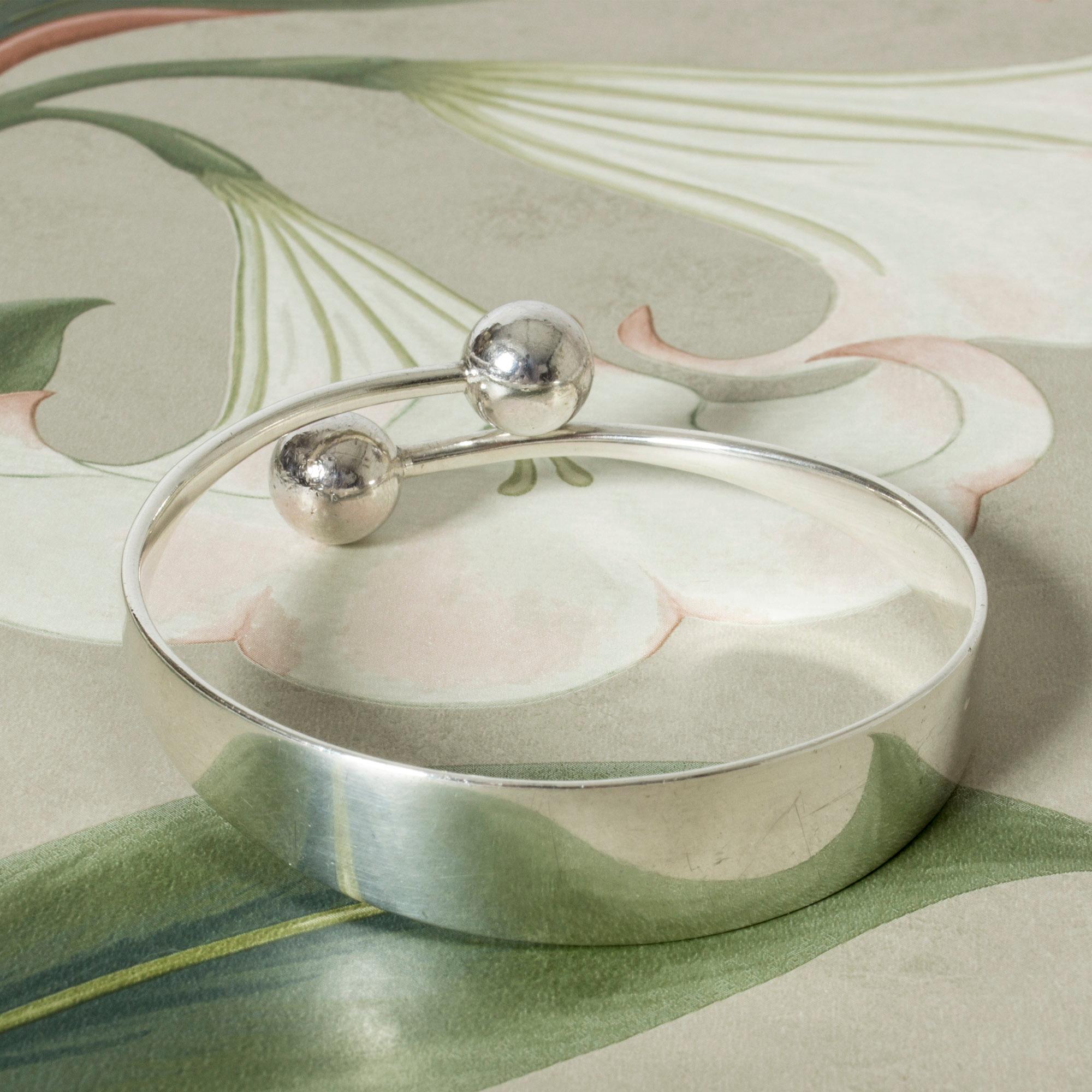 Women's Modernist Silver Bracelet by Bent Gabrielsen Pedersen, Hans Hansen, Denmark For Sale