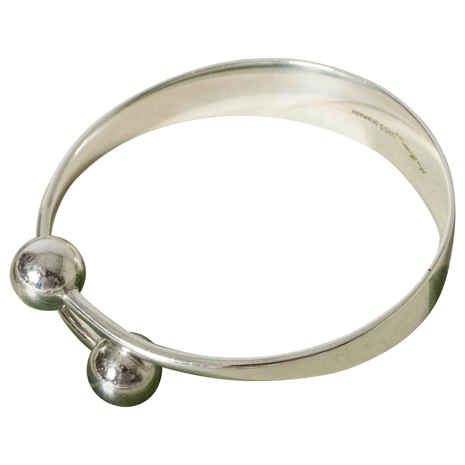 Pulsera modernista de plata de Bent Gabrielsen Pedersen, Hans Hansen, Dinamarca