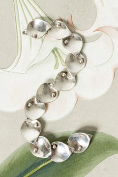 Pulsera modernista de plata de Sigurd Persson, Suecia, 1953