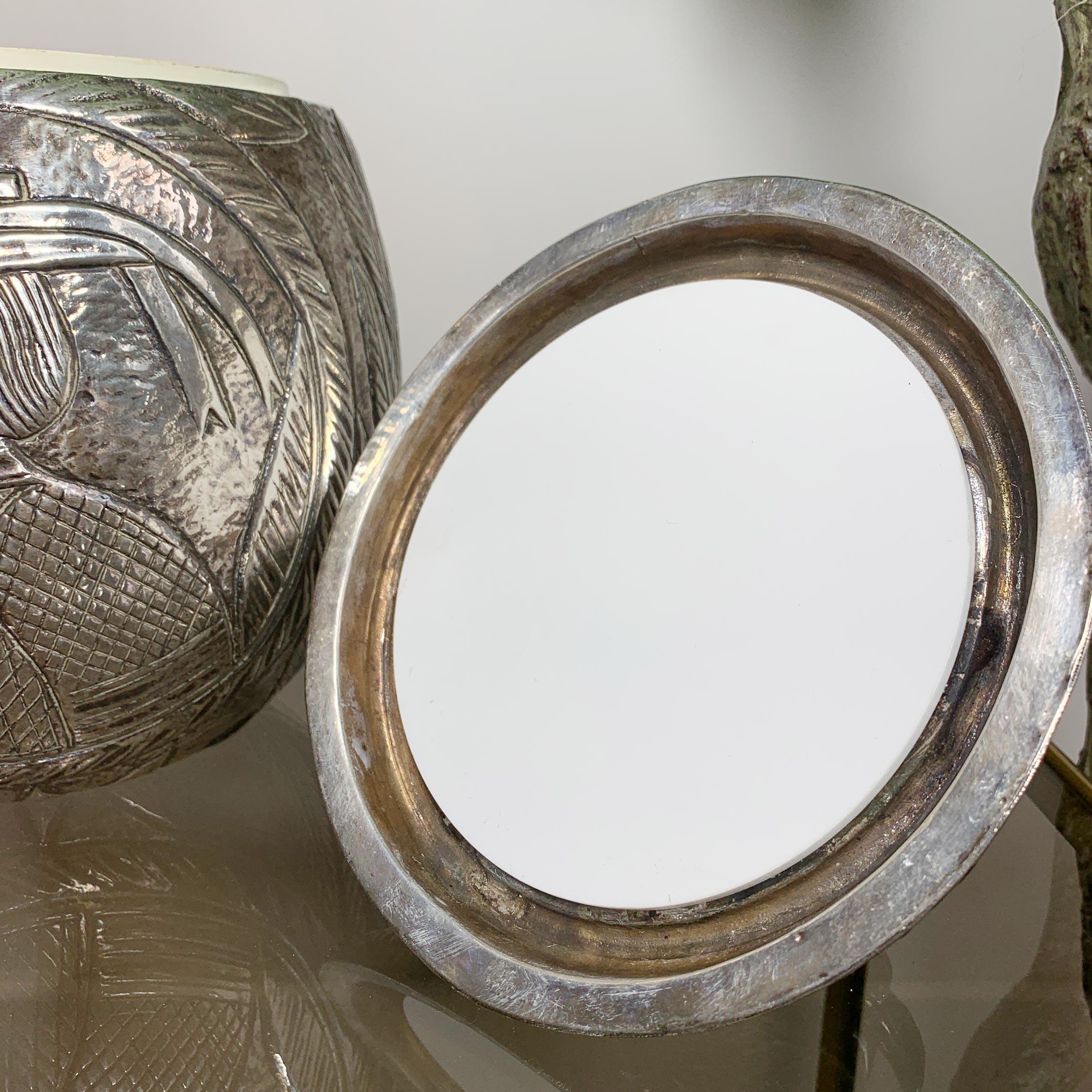 Modernist Silver Breton Design Ice Bucket in the Style of Marc Chagall 1950's For Sale 2