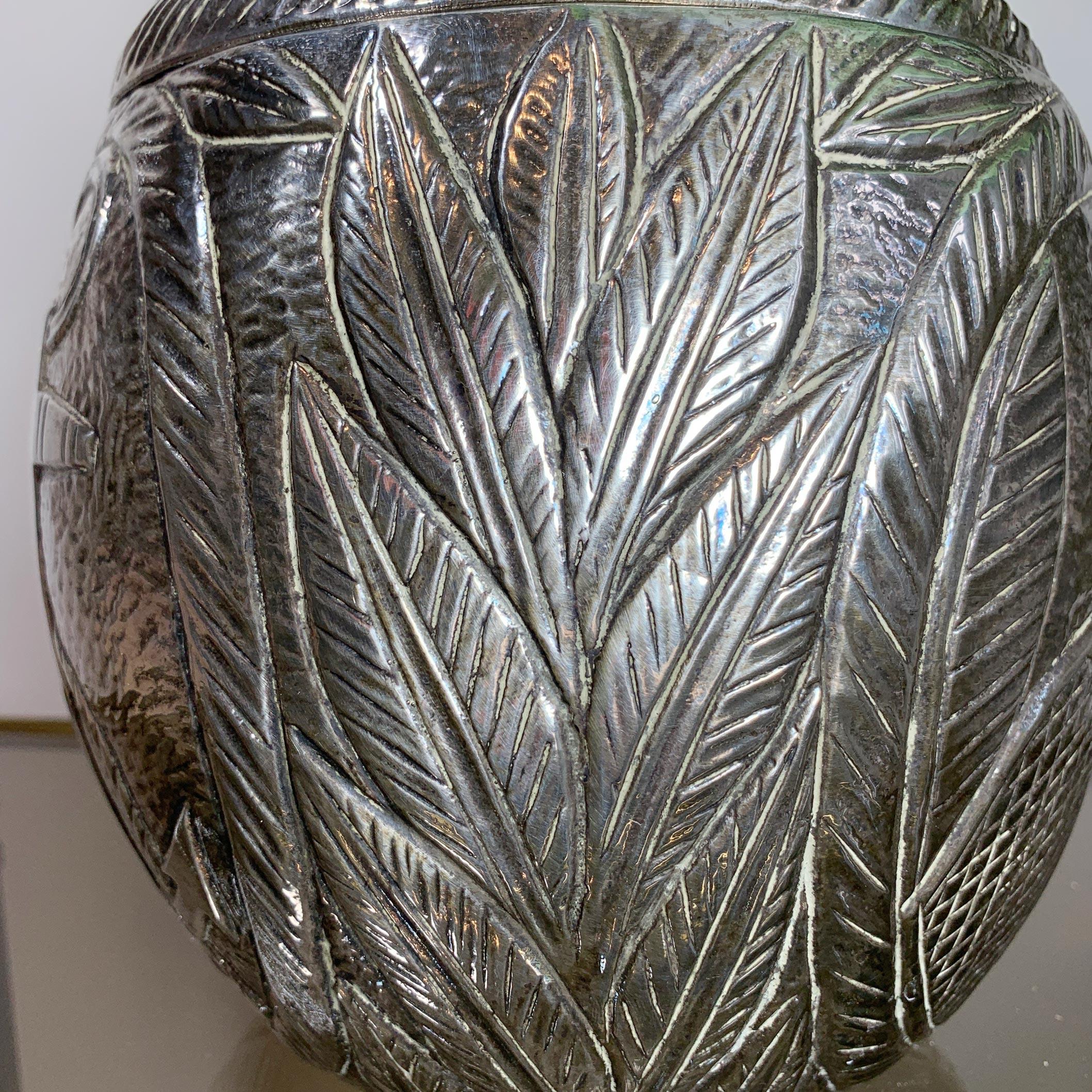 Modernist Silver Breton Design Ice Bucket in the Style of Marc Chagall, 1950s For Sale 8