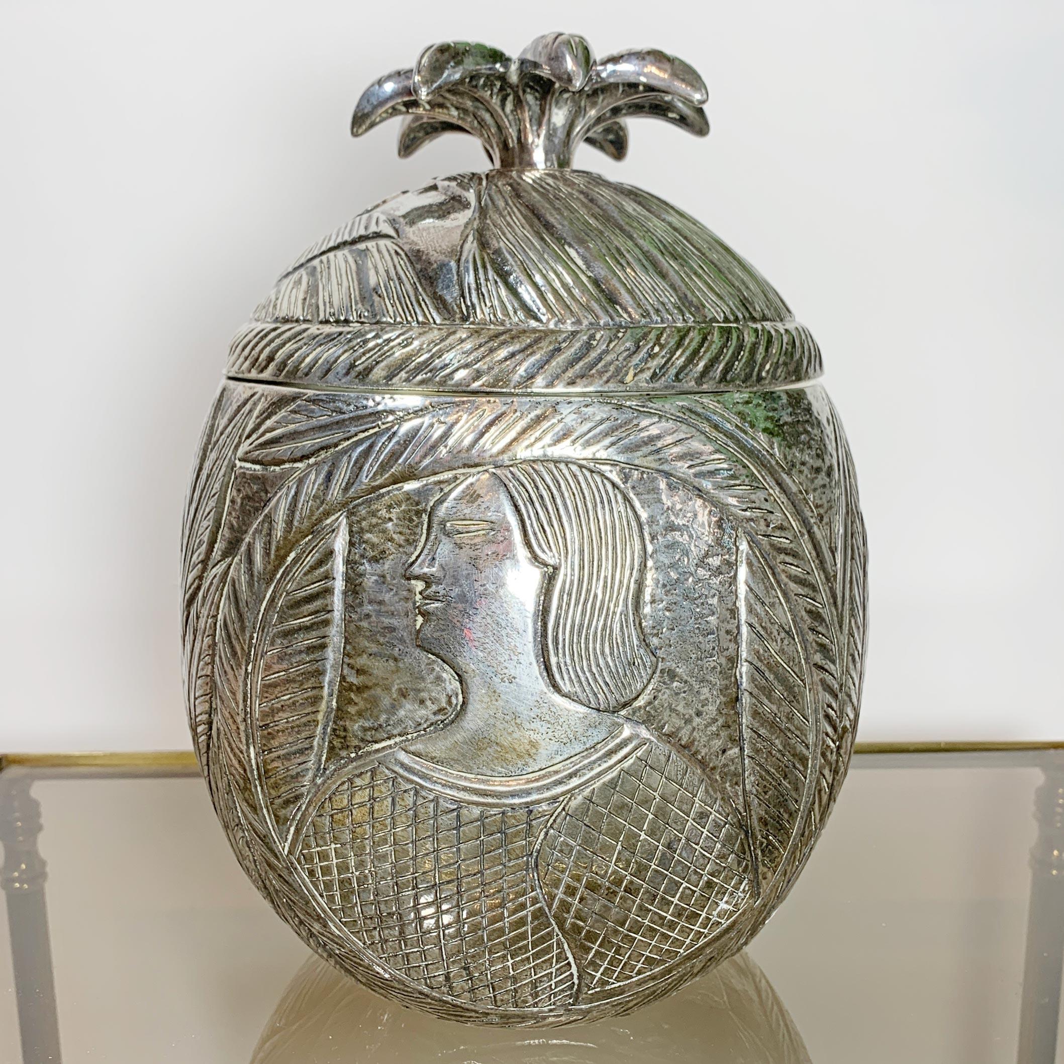 Modernist Silver Breton Design Ice Bucket in the Style of Marc Chagall, 1950s For Sale 11