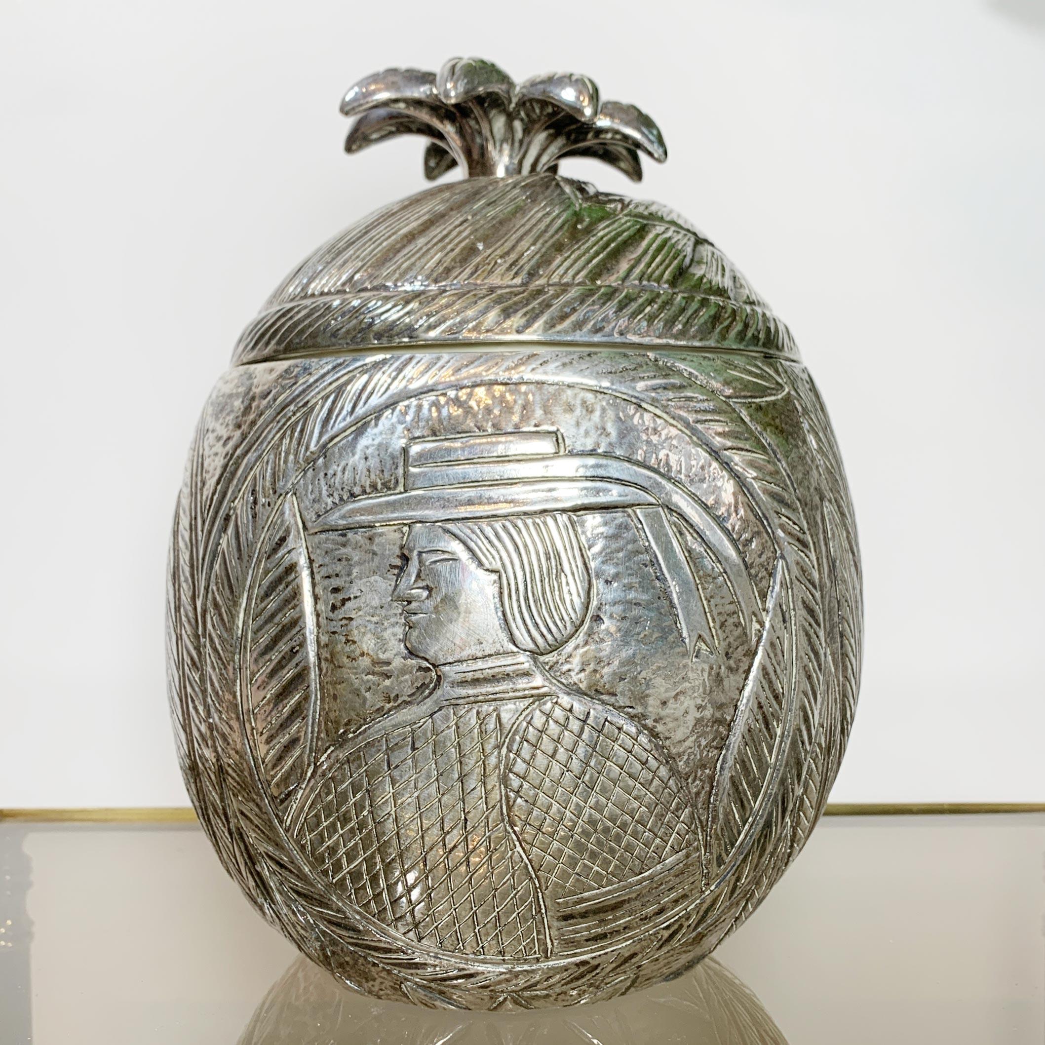 Modernist Silver Breton Design Ice Bucket in the Style of Marc Chagall, 1950s For Sale 12