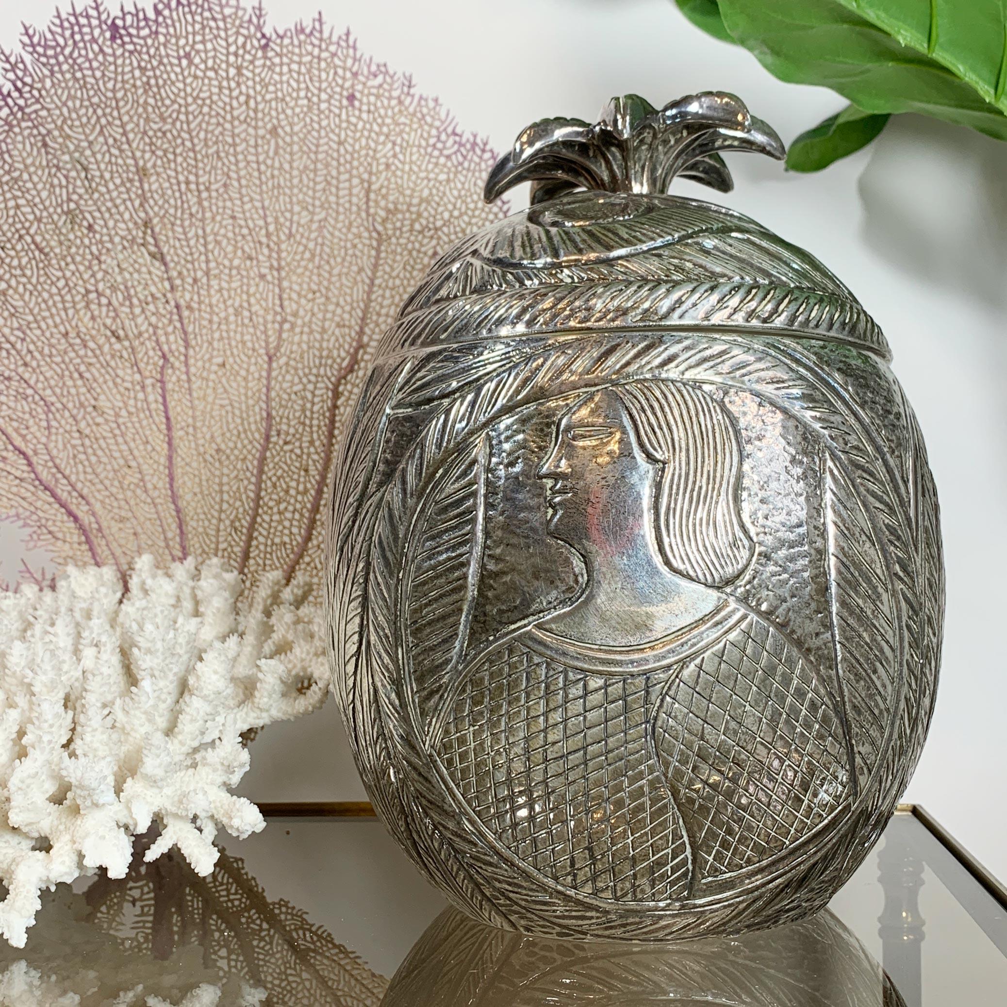 Post-Modern Modernist Silver Breton Design Ice Bucket in the Style of Marc Chagall, 1950s For Sale