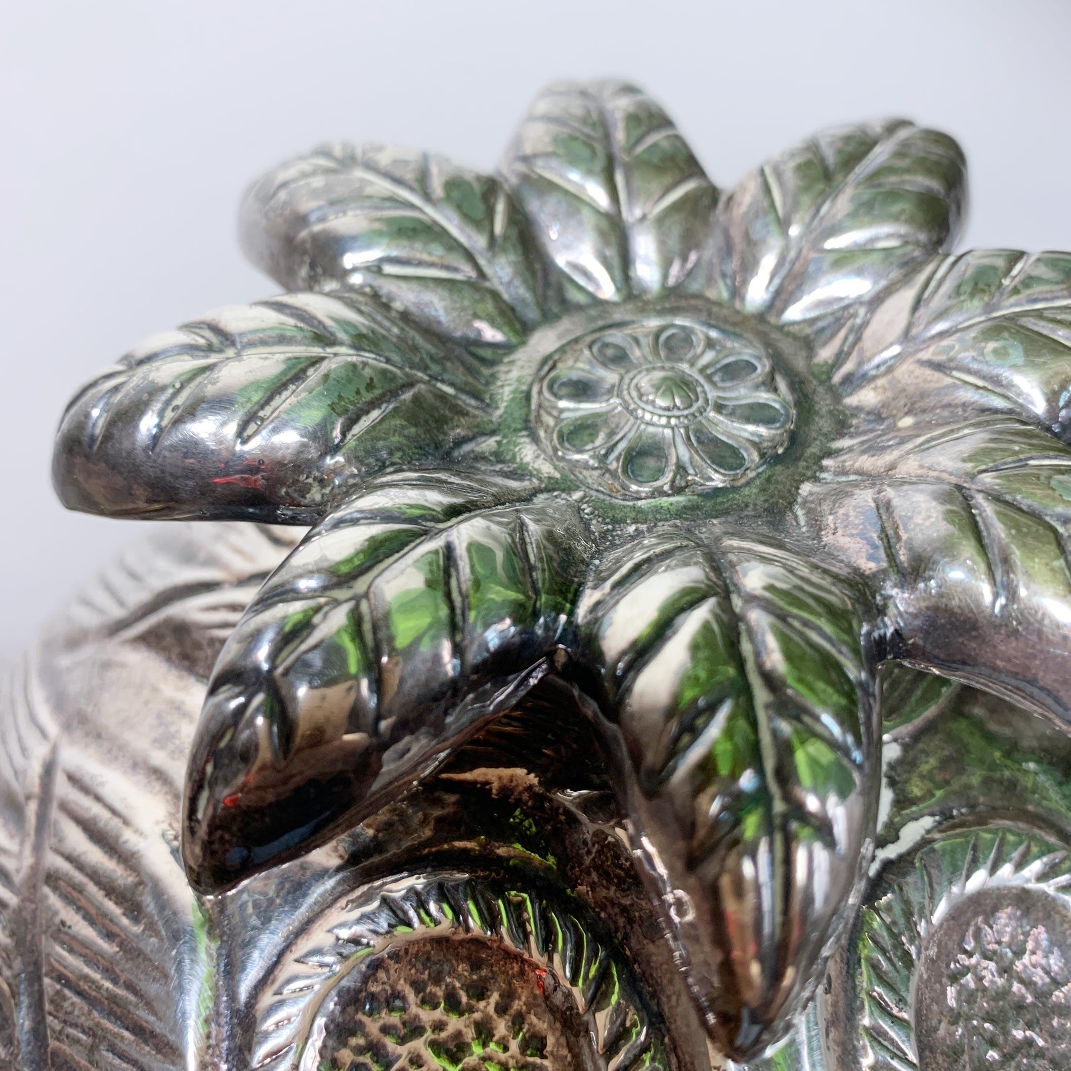 French Modernist Silver Breton Design Ice Bucket in the Style of Marc Chagall 1950's For Sale