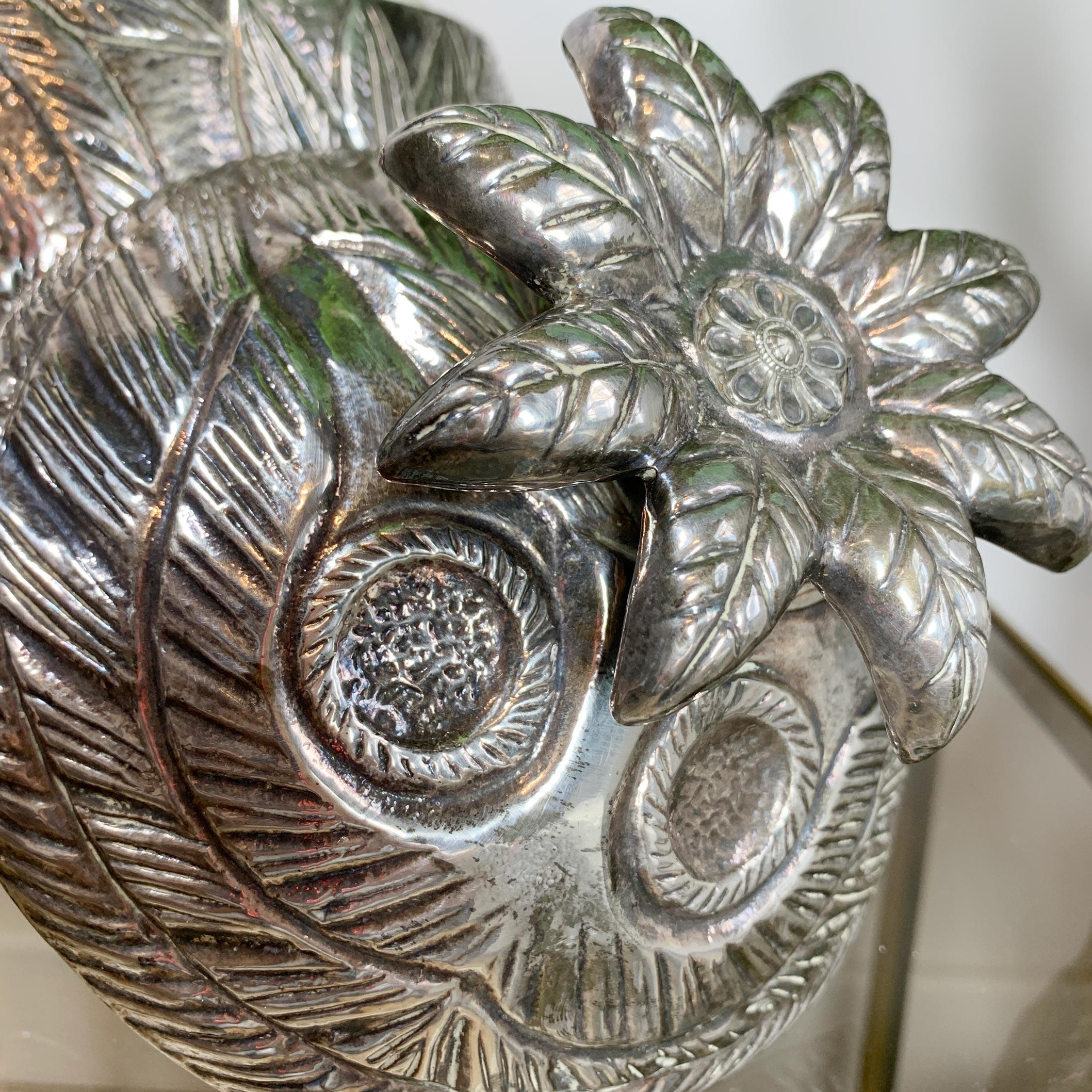 Modernist Silver Breton Design Ice Bucket in the Style of Marc Chagall 1950's In Good Condition For Sale In Hastings, GB