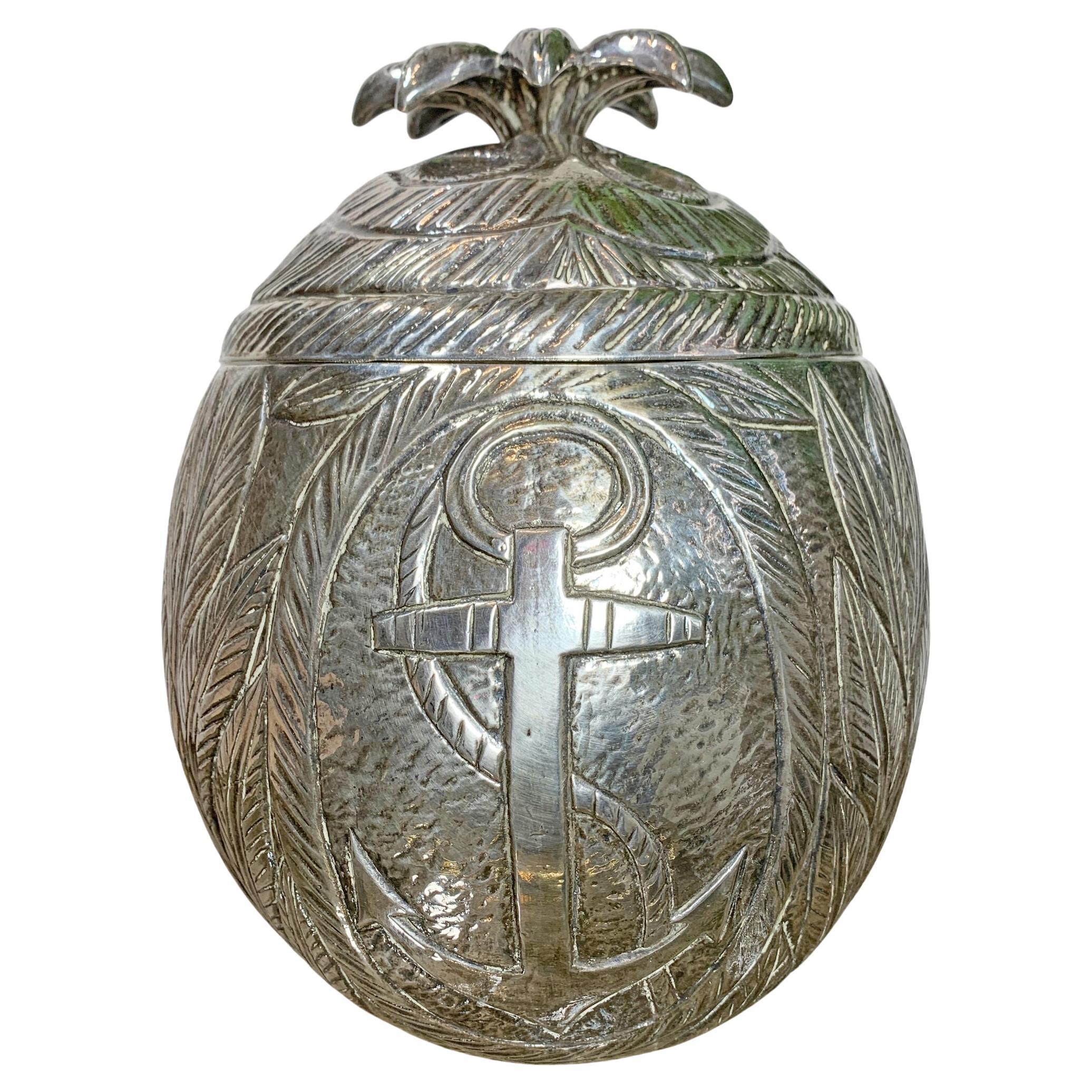 Modernist Silver Breton Design Ice Bucket in the Style of Marc Chagall 1950
s