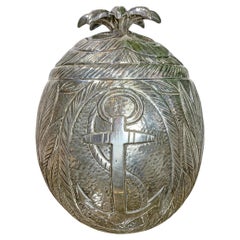 Modernist Silver Breton Design Ice Bucket in the Style of Marc Chagall 1950
s