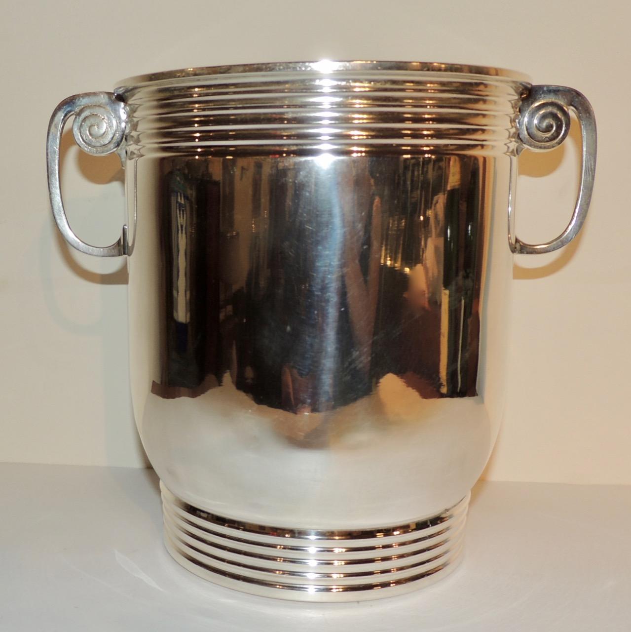 French Modernist Silver Champagne Cooler