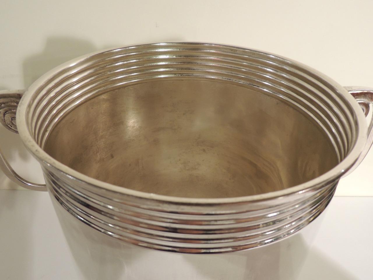 Modernist Silver Champagne Cooler In Good Condition In Oakland, CA