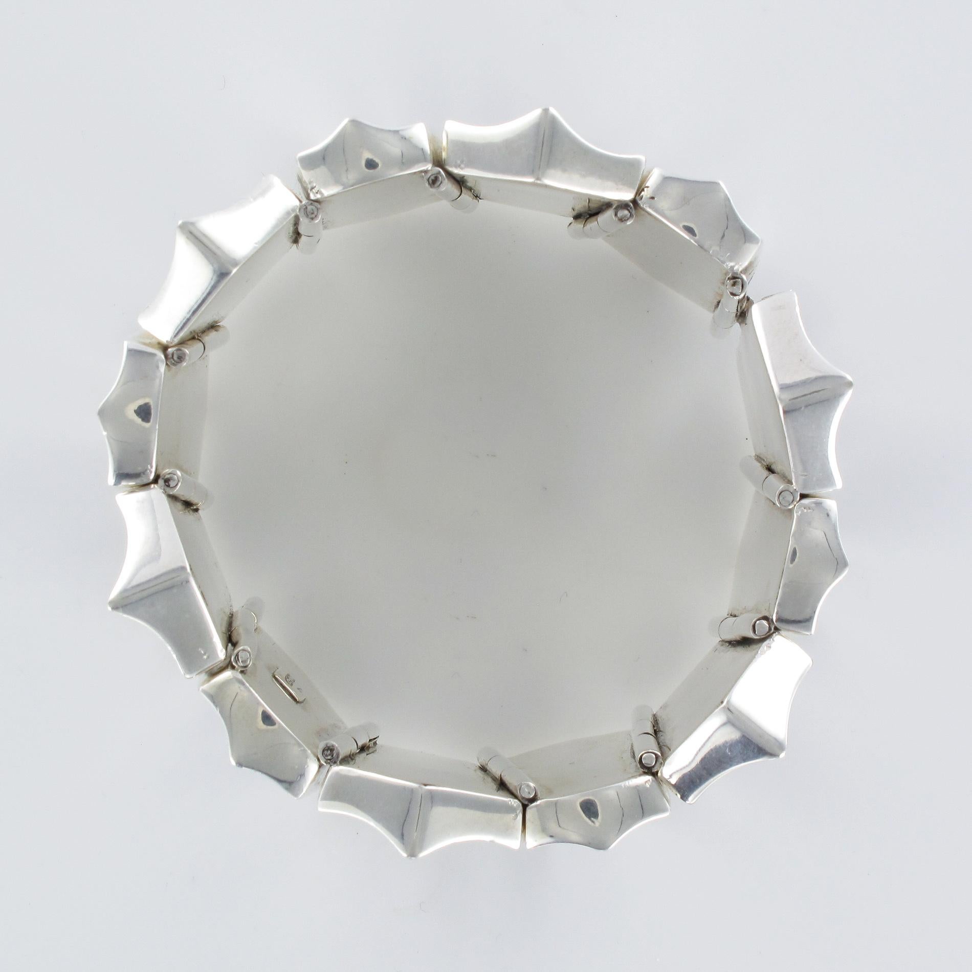 Bracciale modernista d'argento di design in vendita 6