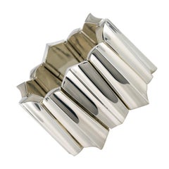 Modernist Silver Designer Cuff Bracelet