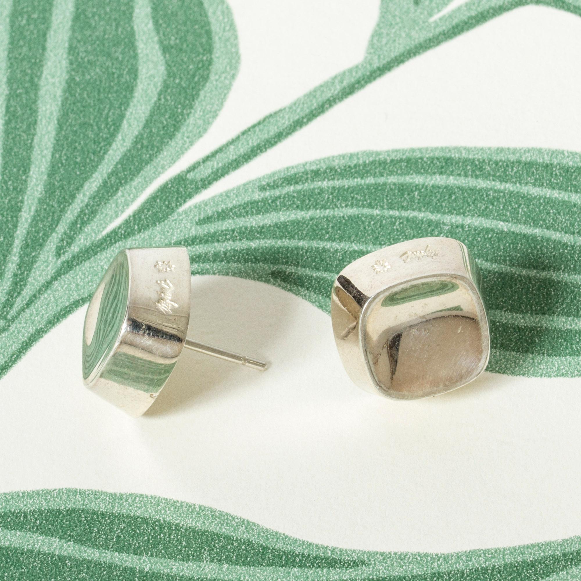 Modernist Silver Earrings by Sigurd Persson, Sweden, 1950s For Sale 1