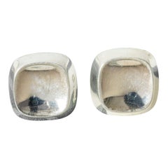 Boucles d'oreilles en argent moderniste de Sigurd Persson, Suède, années 1950