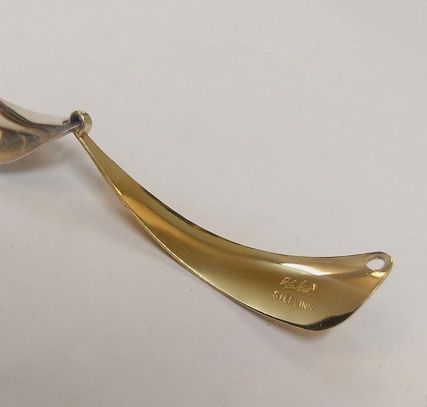 Modernistischer Silber-Gold-Halsband der Moderne, Vintage Gerhard Herbst Studio-Kragen  im Angebot 3