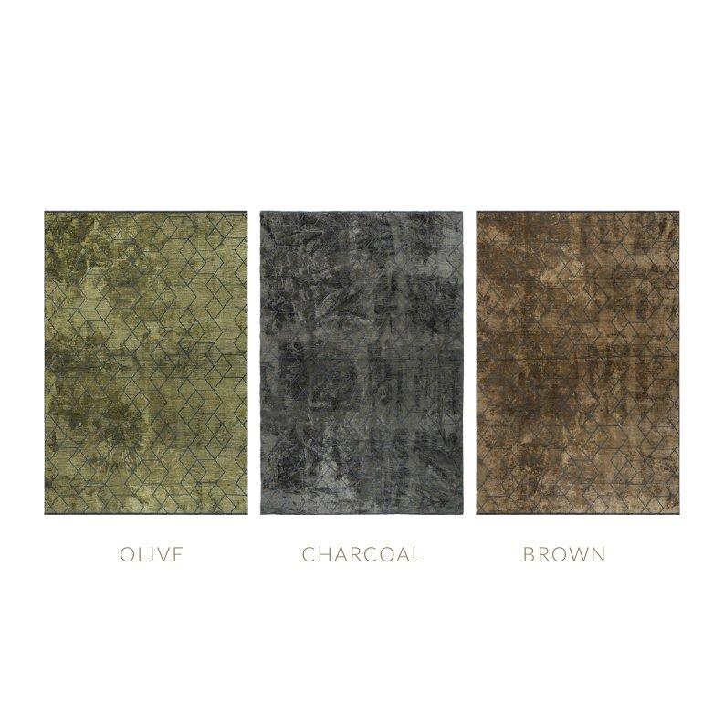 Alfombra semiplana suave de diseño abstracto modernista gris plata y verde azulado Algodón en venta