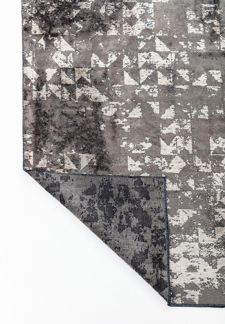 Silverabstrackt Rug Modernist Silver Gray Beige Abstract Rug with or Without Fringe For ...
