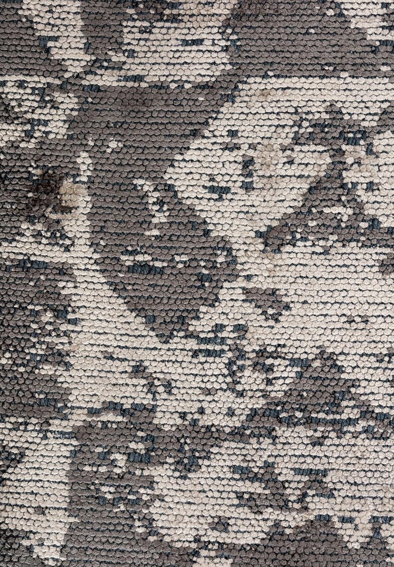 Silverabstrackt Rug Modernist Silver Gray Beige Abstract Rug with or Without Fringe For ...