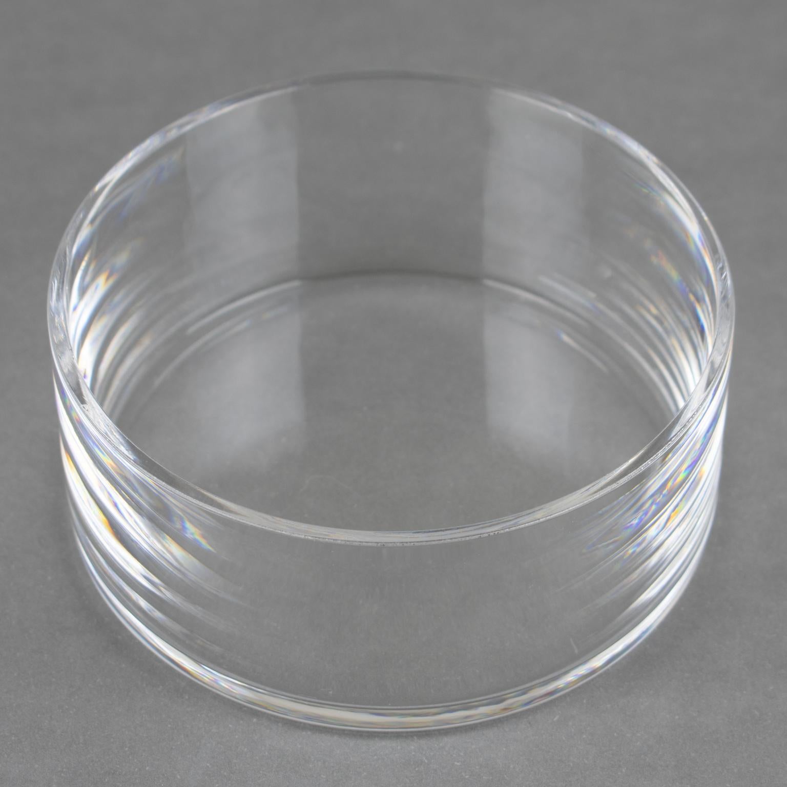 Modernist Silver Plate and Crystal Caviar Bowl Serving Dish, circa 1970 3