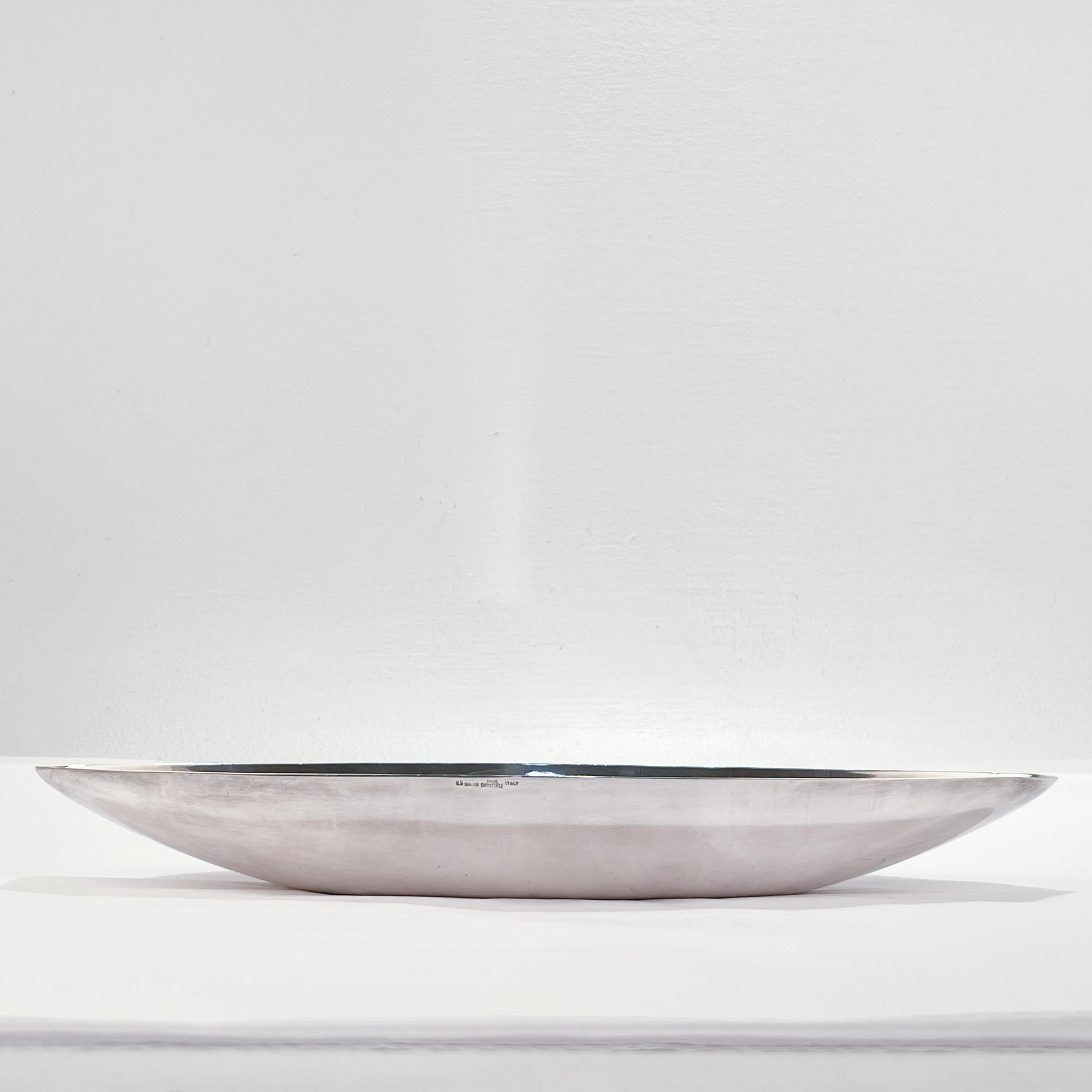Modernist Silver Plate Fruit Bowl by Lino Sabattini for Christofle Gallia