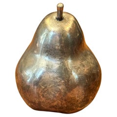 Modernist Silver Plate Pear Paperweight