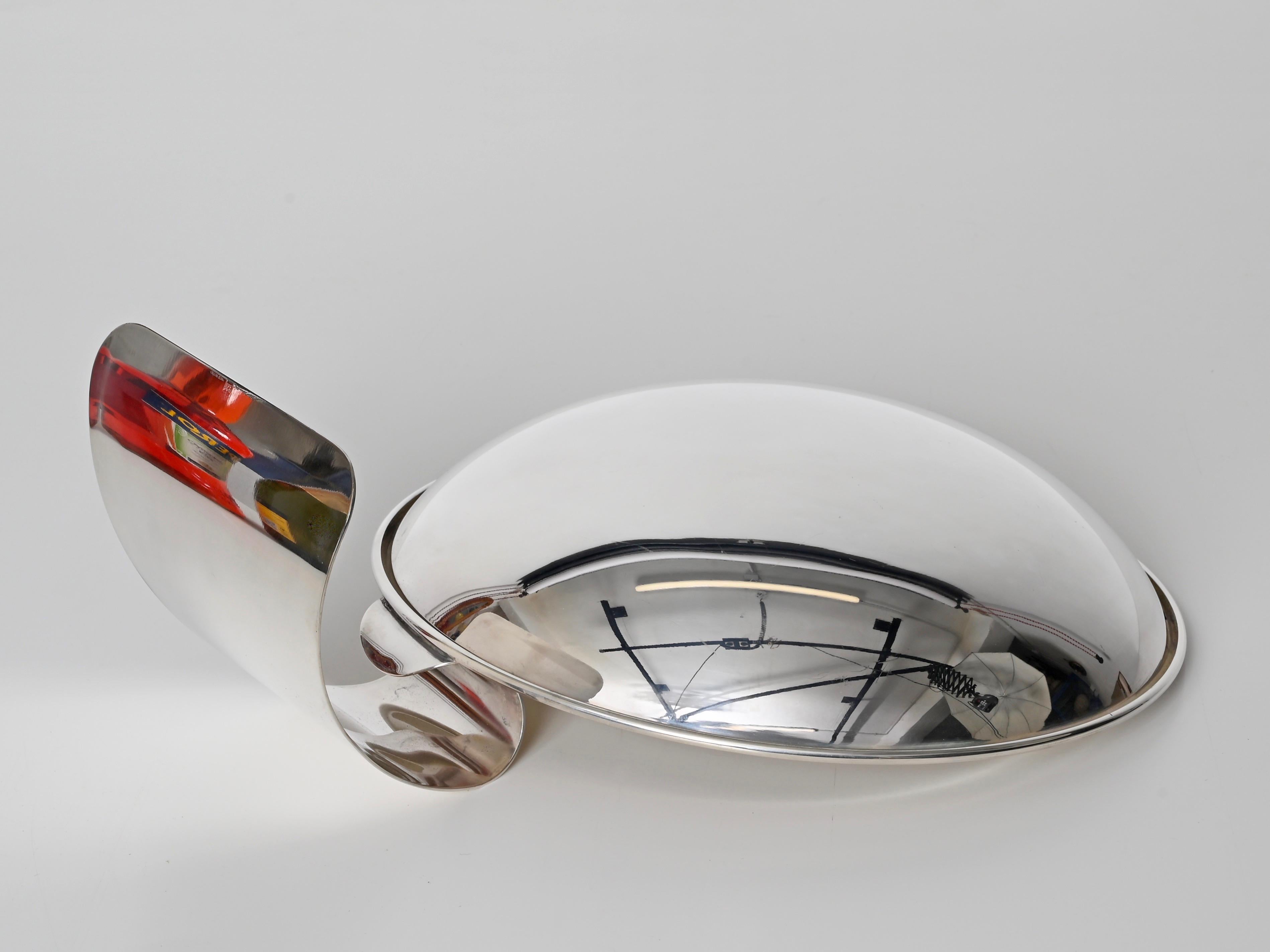 Versilberte große dekorative Schale der Moderne der Moderne, signiert Cleto Munari, Italien, 1970er Jahre im Angebot 1