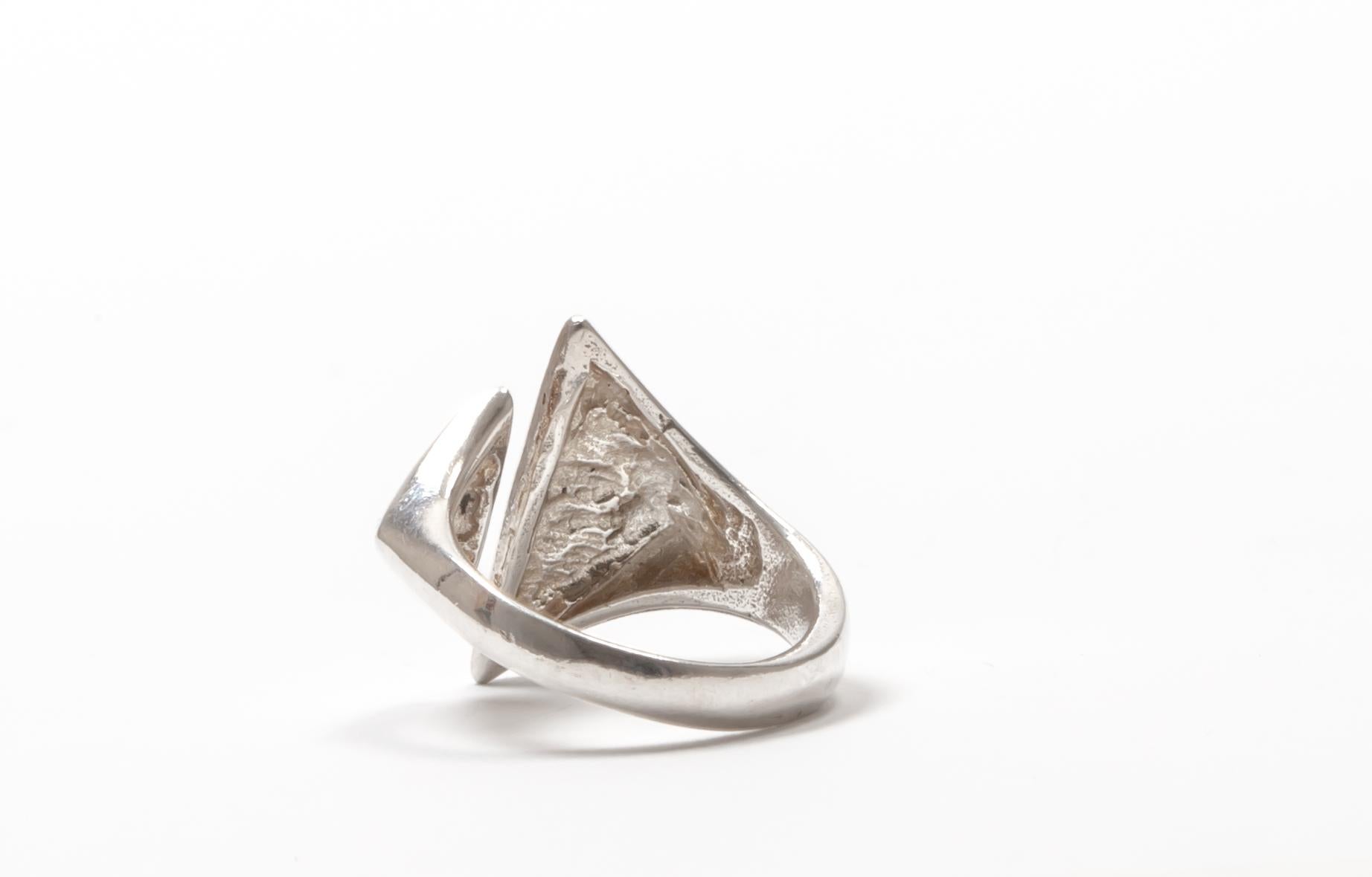 Modernist Silver Ring, 1960s In Good Condition For Sale In Oslo, NO