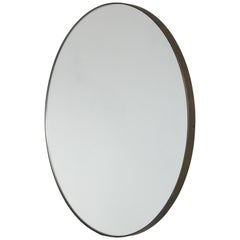 Orbis™ Round Modern Mirror with Brass frame with Bronze Patina - Medium